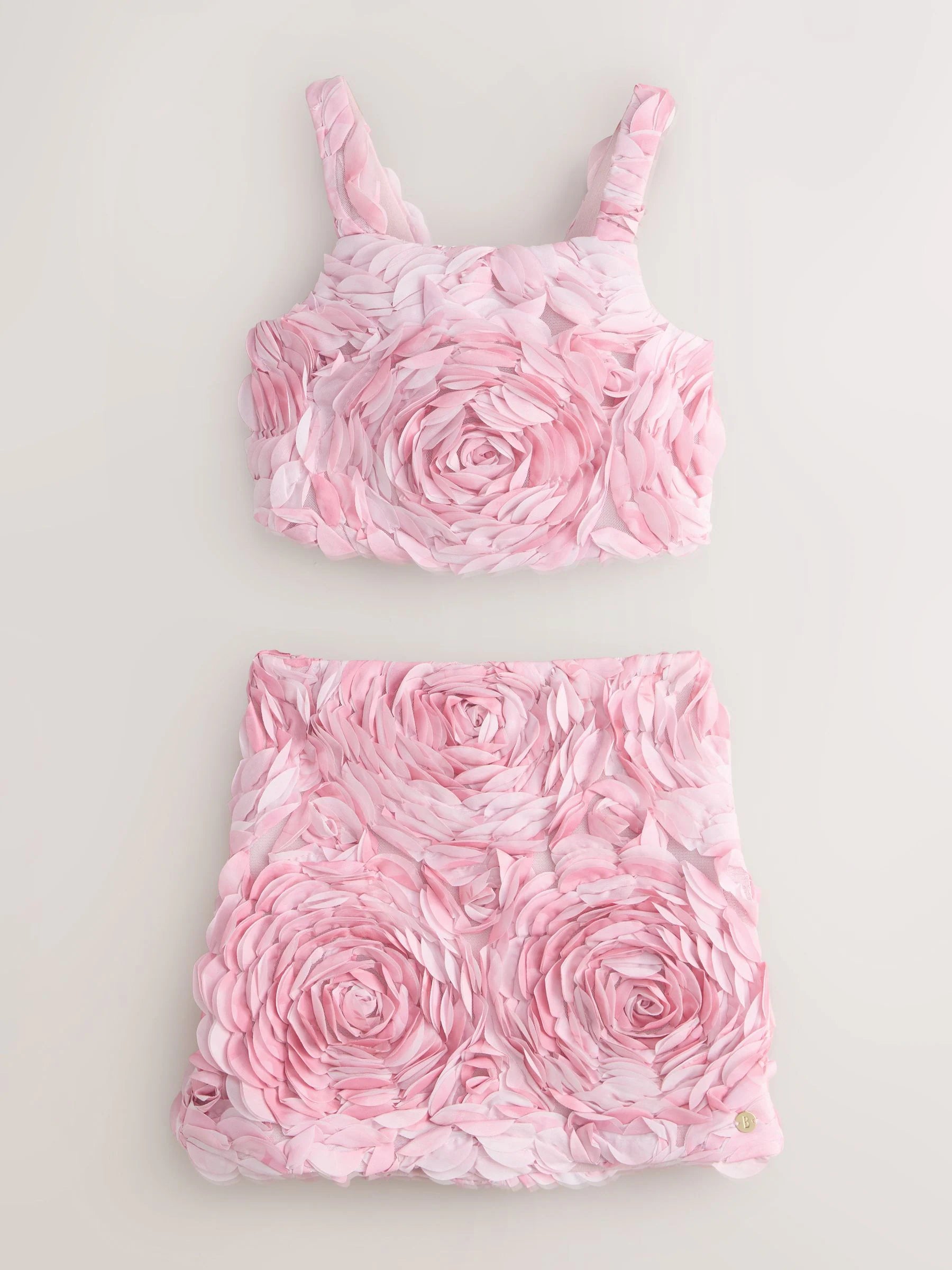 Baker by Ted Baker 3D Textured Floral Top & Skirt 2 Piece Set