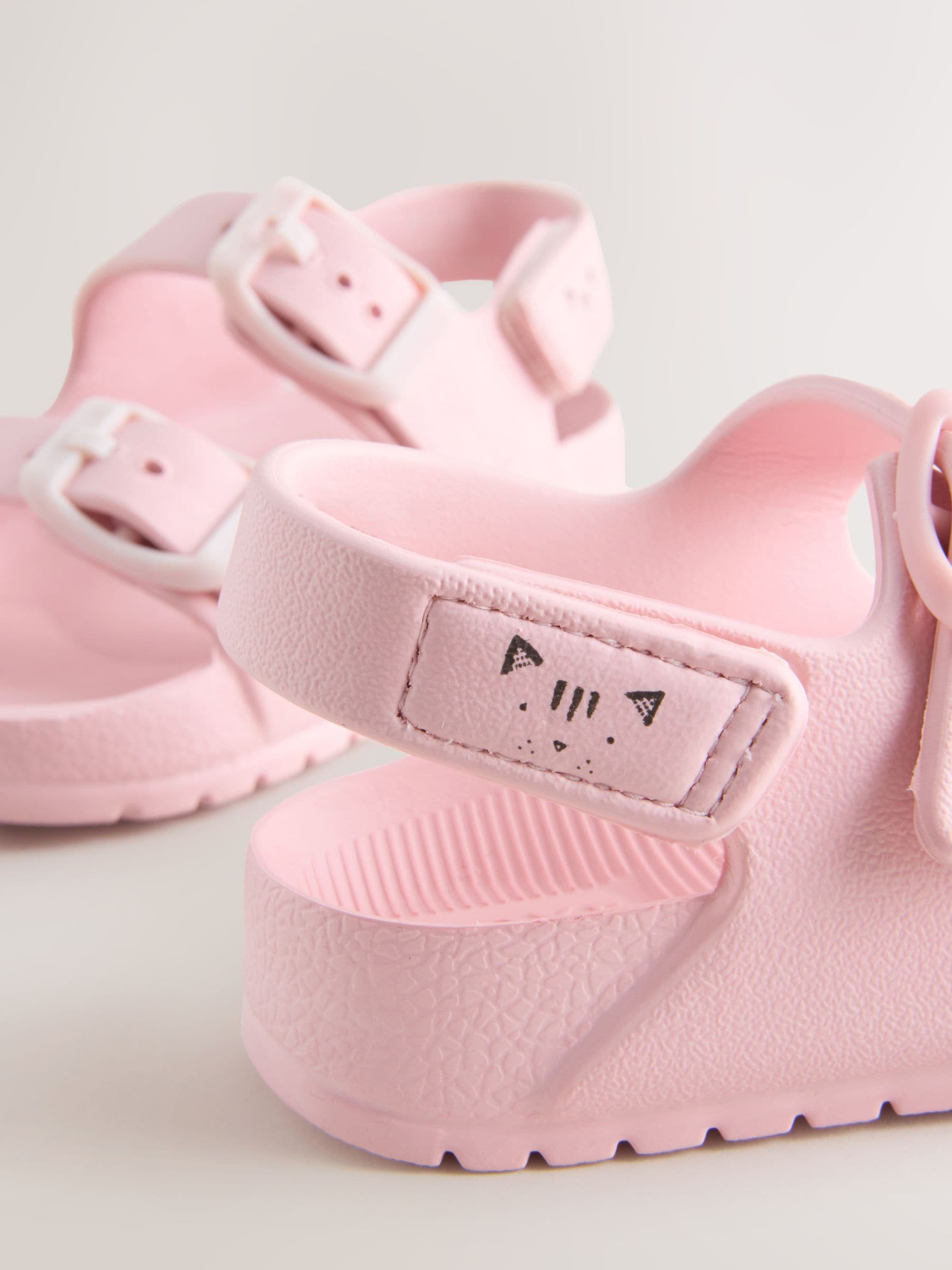 Pink Double Buckle Eva Sandals
