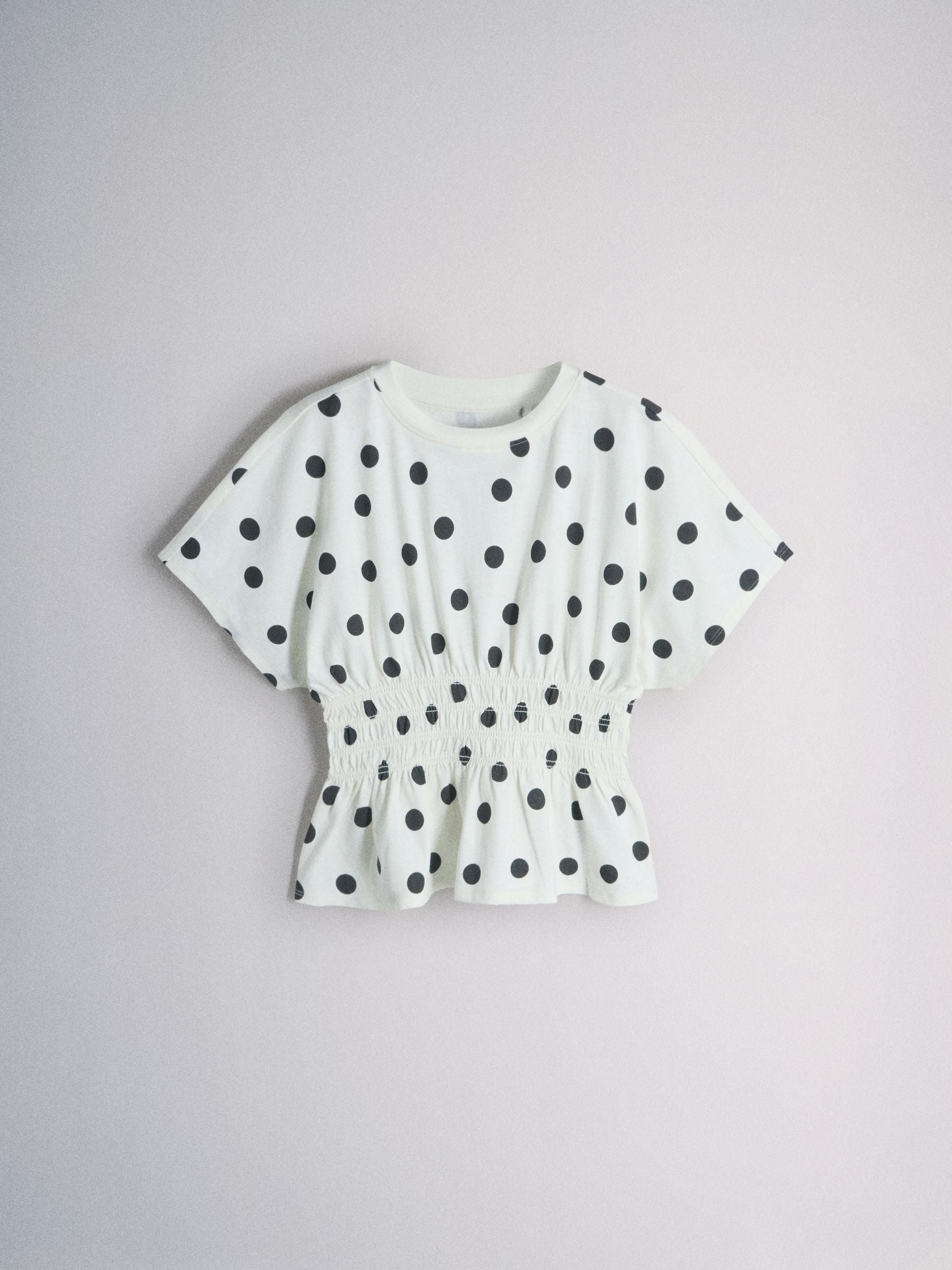 The Set 3 Pack Shirred Waist Cotton Tops Brown/Pink/Spot