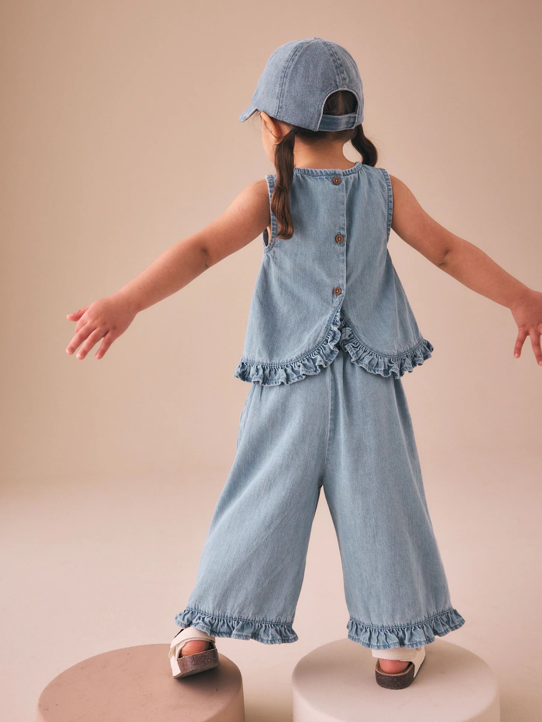 Fruit Embroidered Denim Top & Trousers Set (3mths-7yrs)
