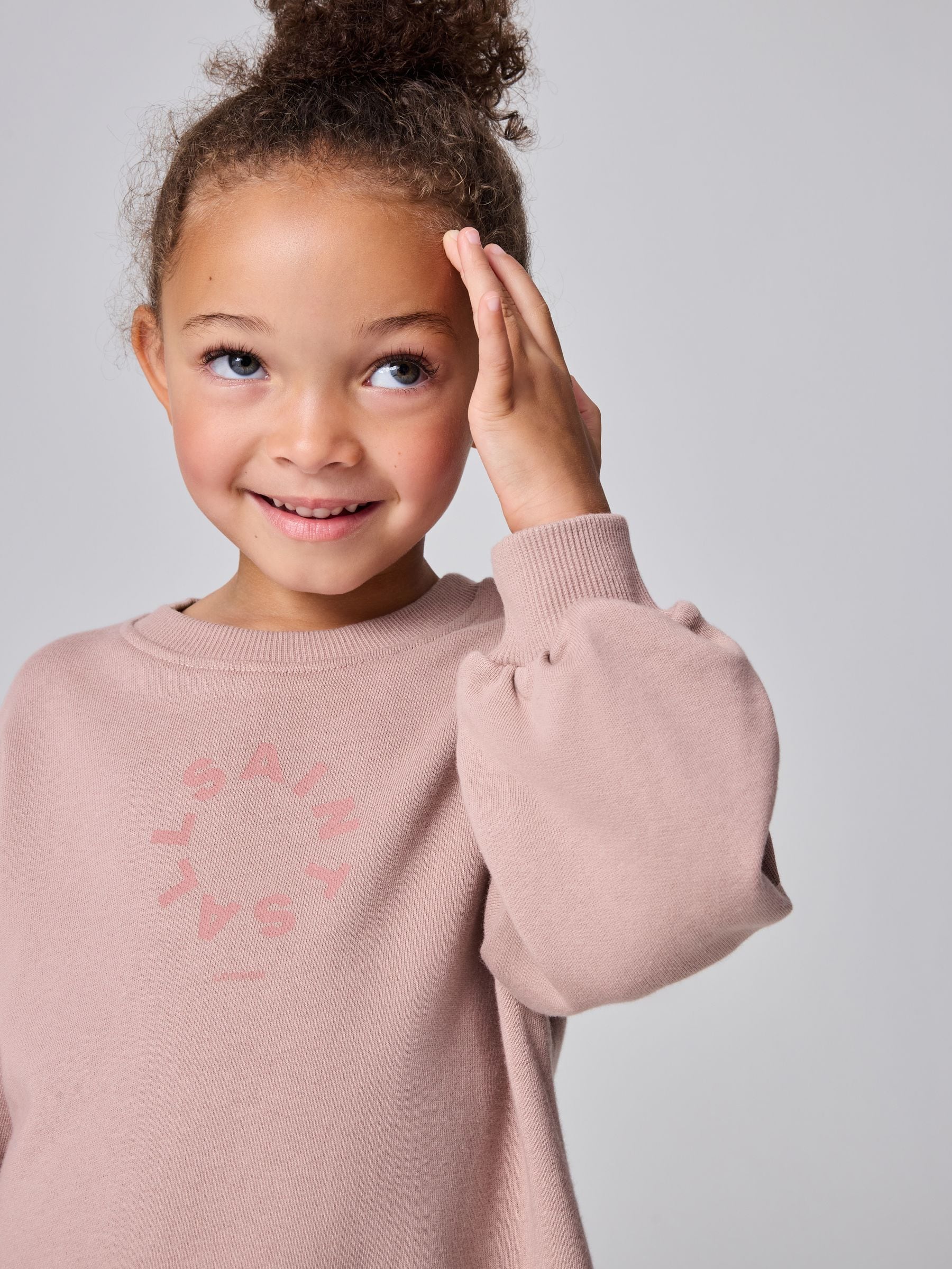 smALLSAINTS Mid Pink Tierra Peplum Younger Girls Sweat Dress