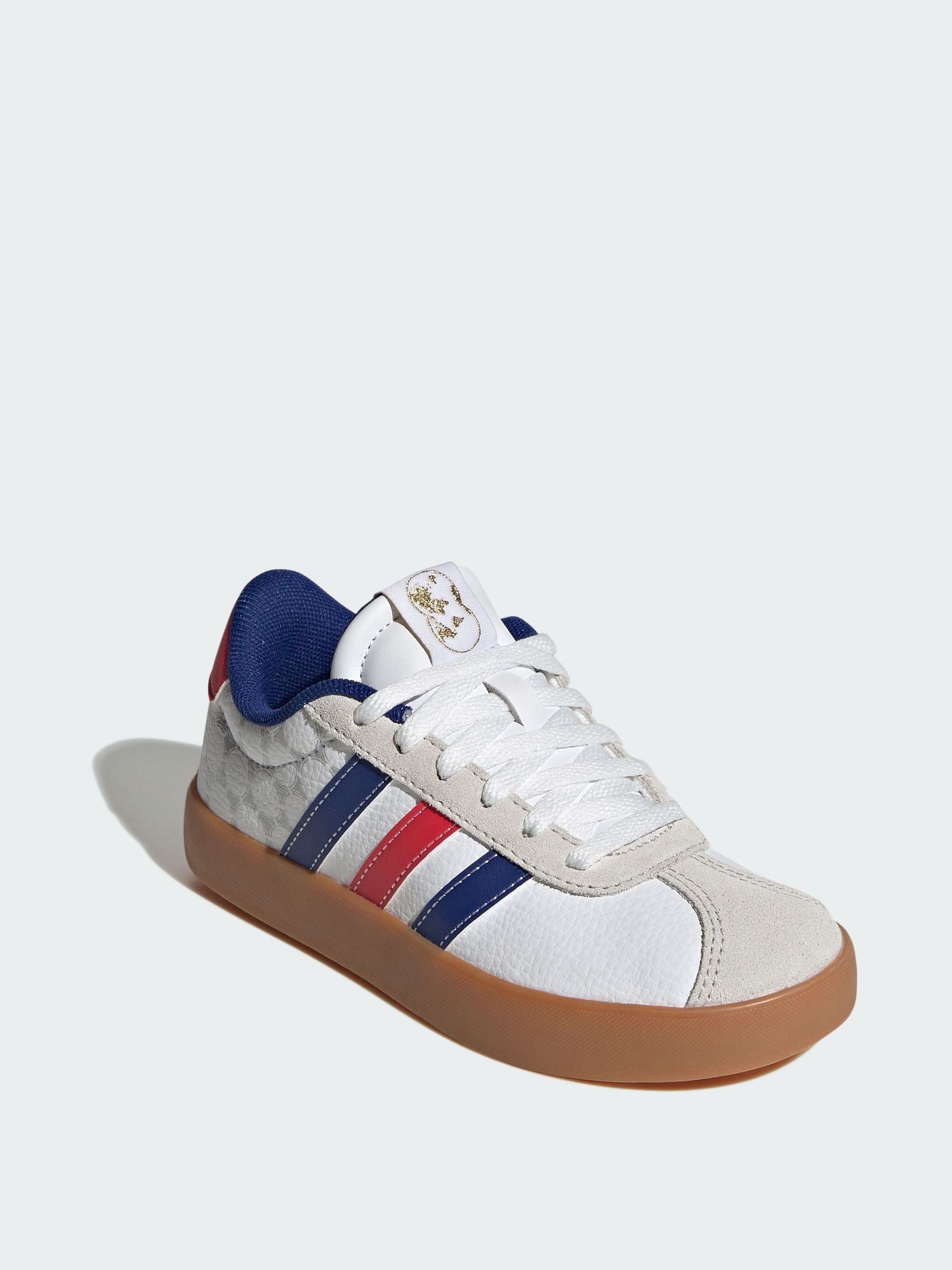 adidas White/Navy VL Court 3.0 Junior Trainers
