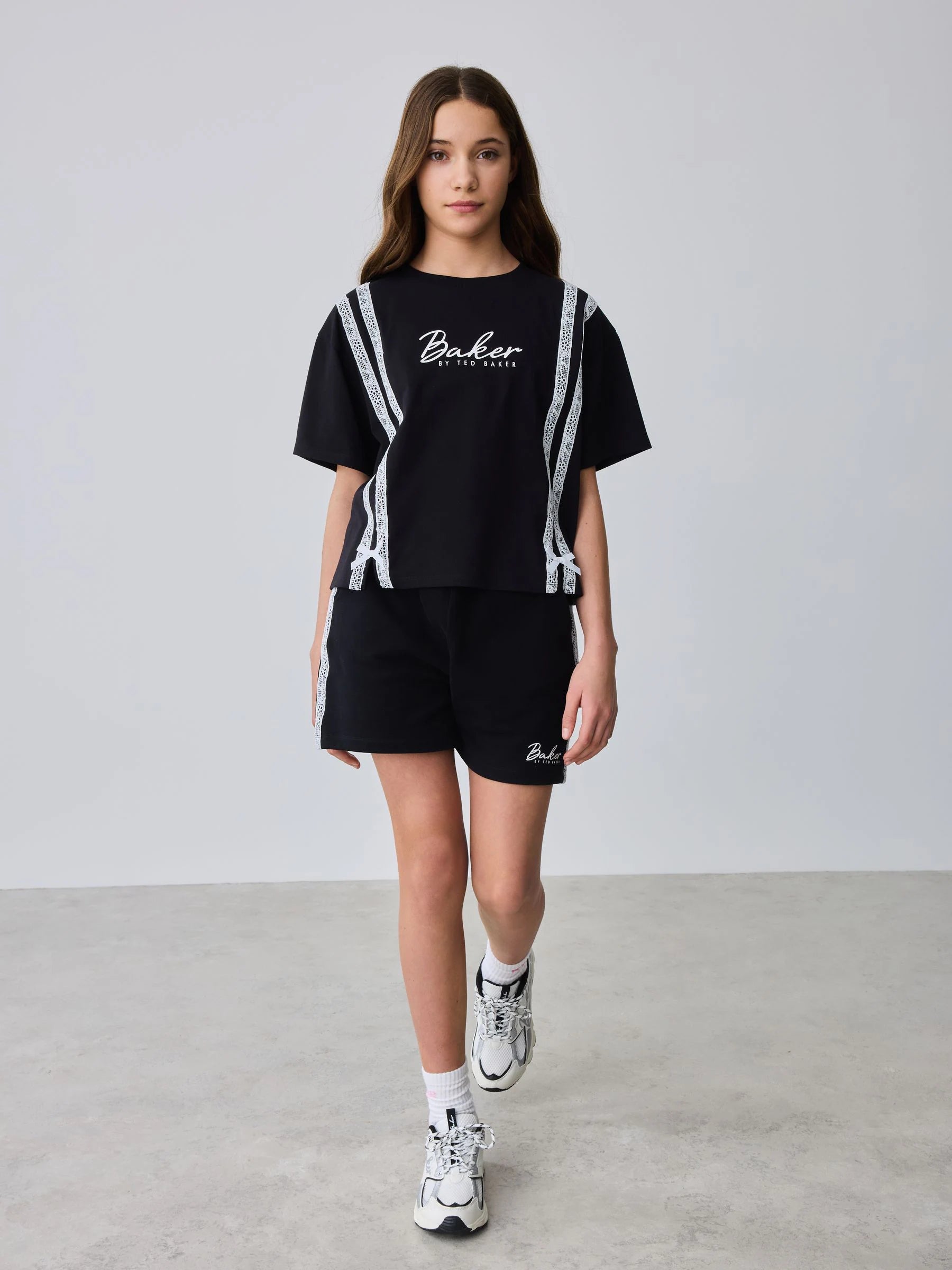 Baker by Ted Baker 2 Piece Lace Trim T-Shirt & Shorts Set