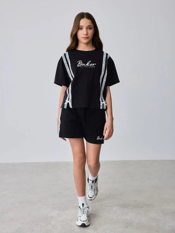 Baker by Ted Baker 2 Piece Lace Trim T-Shirt & Shorts Set