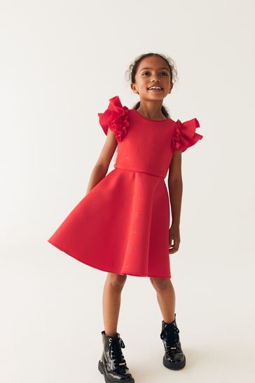 Baker by Ted Baker Frilled Embossed Scuba Dress