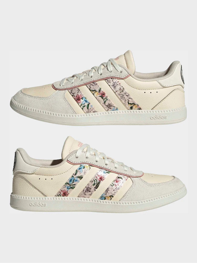adidas Cream/Floral Breaknet Sleek Trainers