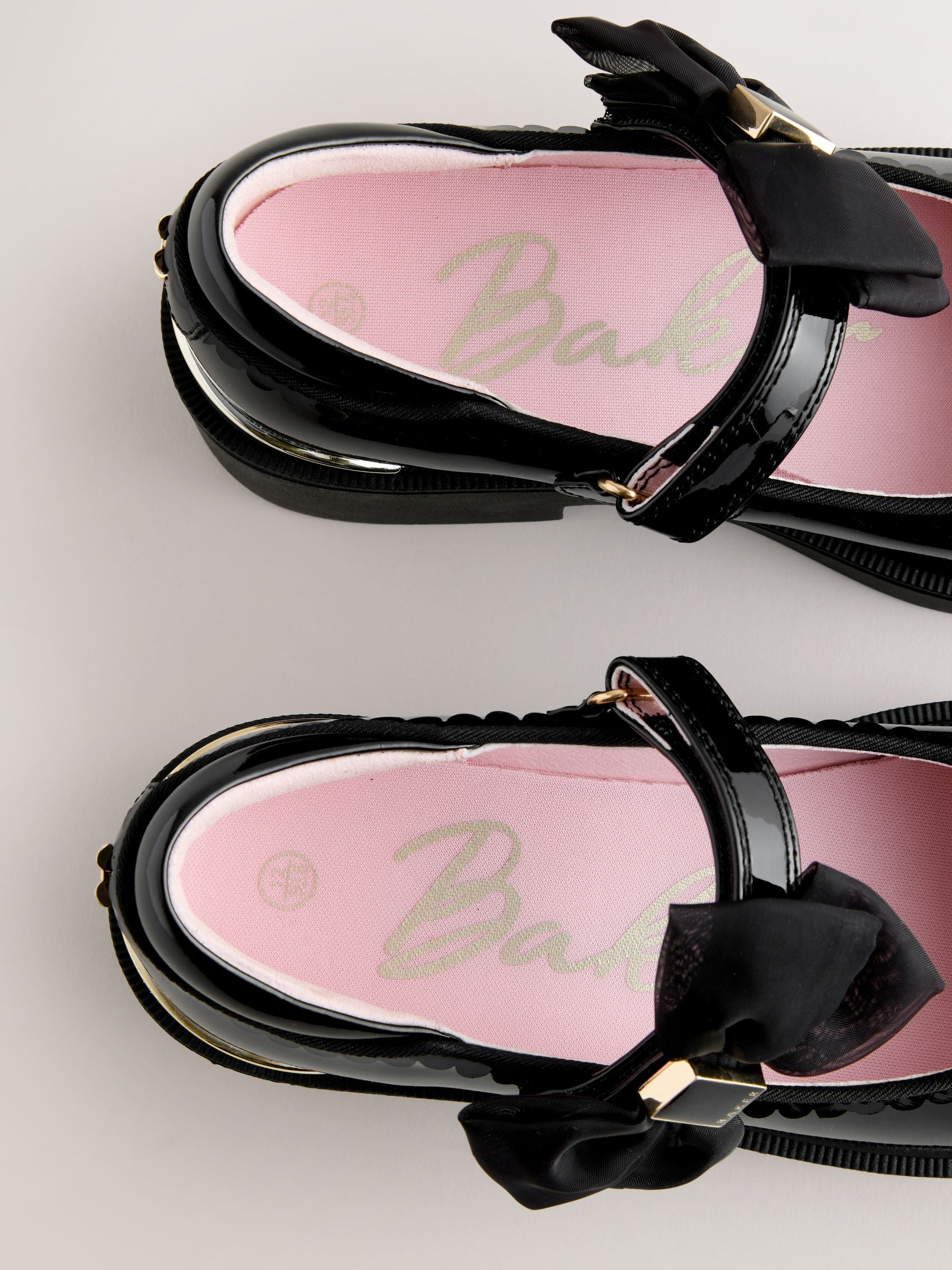 Baker by Ted Baker Back to School Organza Side Bow Mary Jane Black Shoes
