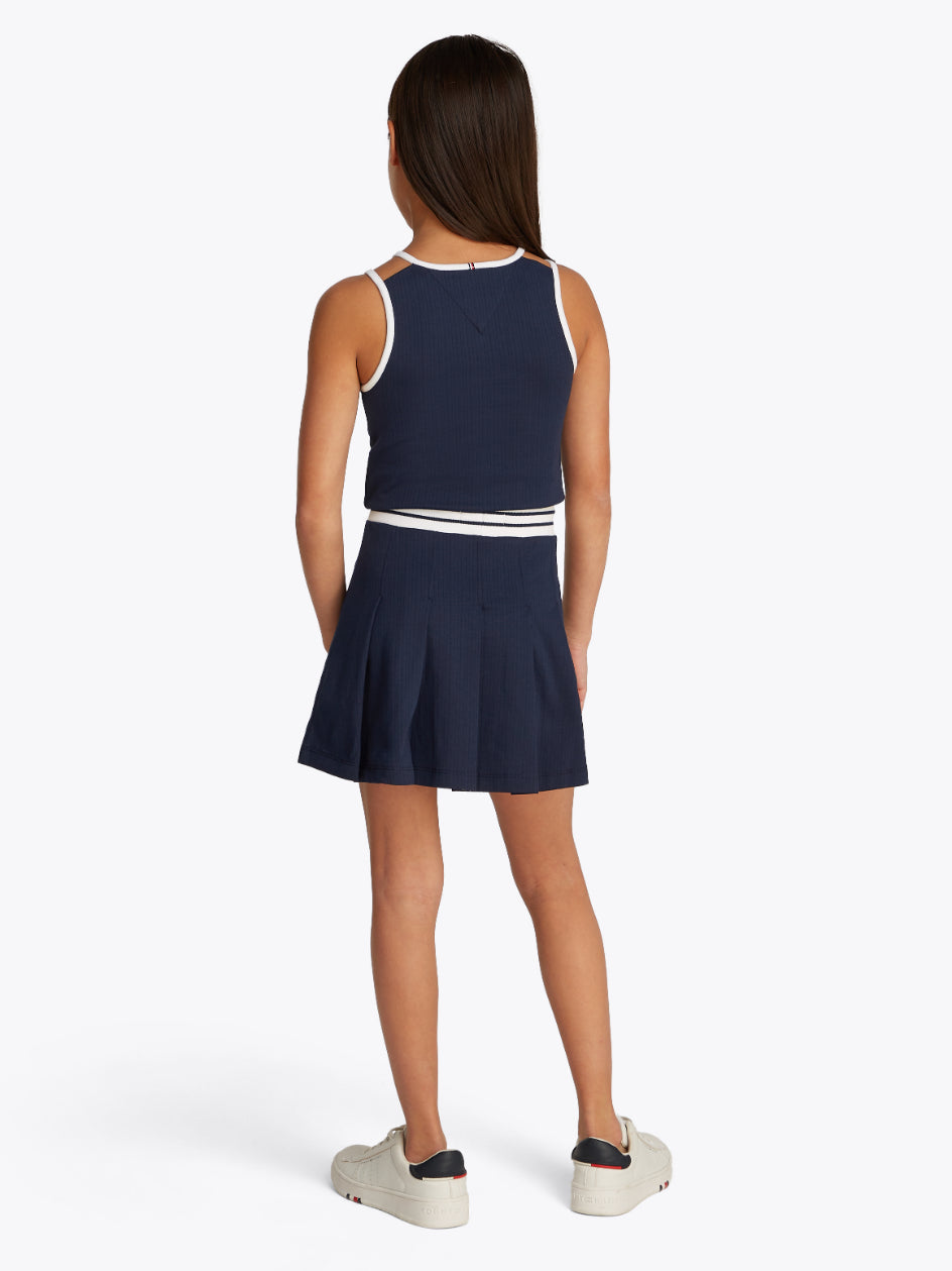 Tommy Hilfiger - Girls Mini Sling Back Pleated Knit Skirt