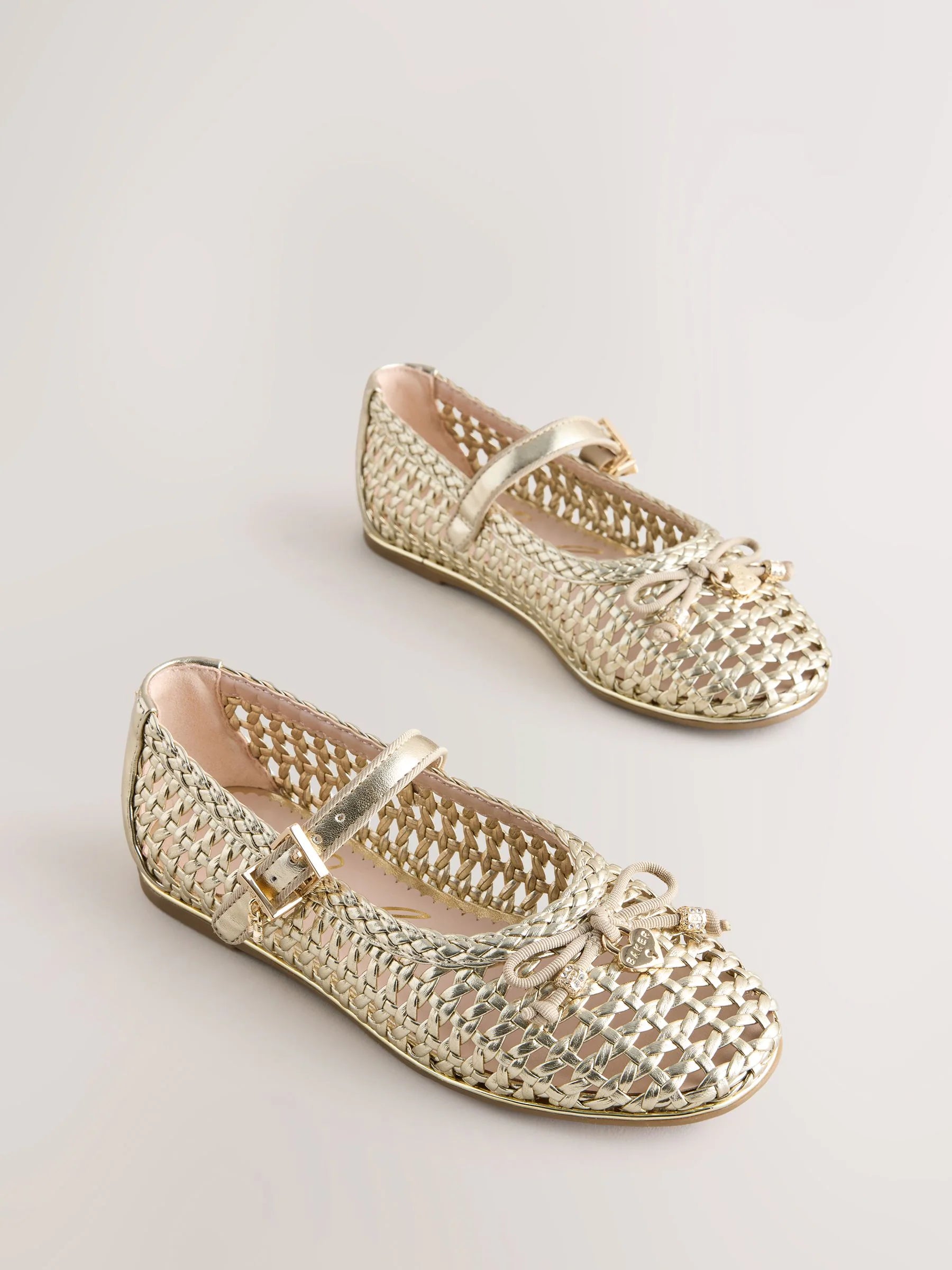 Baker by Ted Baker Woven Gold Mary Jane Shoes