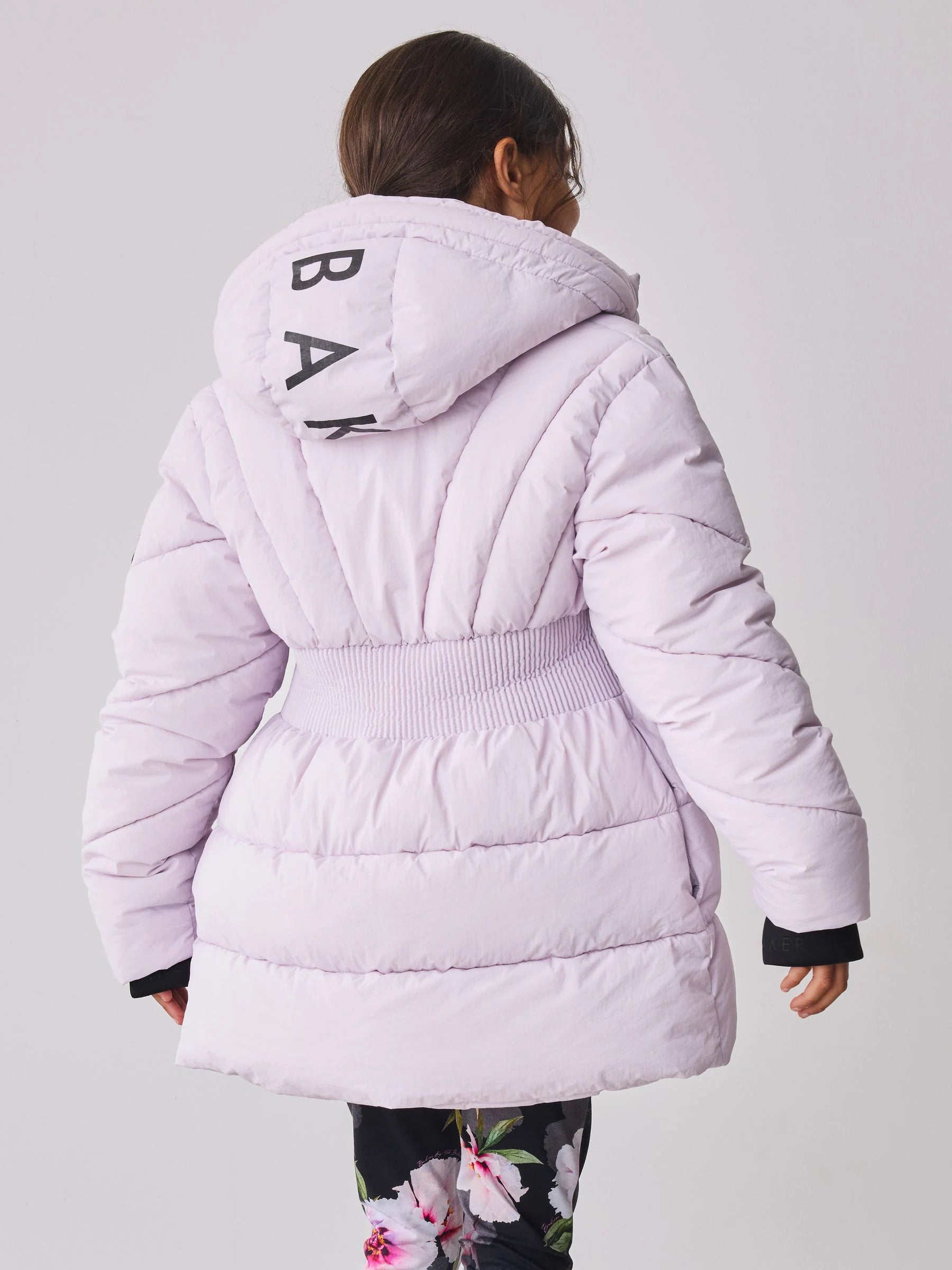 Baker by Ted Baker Shower Resistant Lilac Shirred Padded Coat