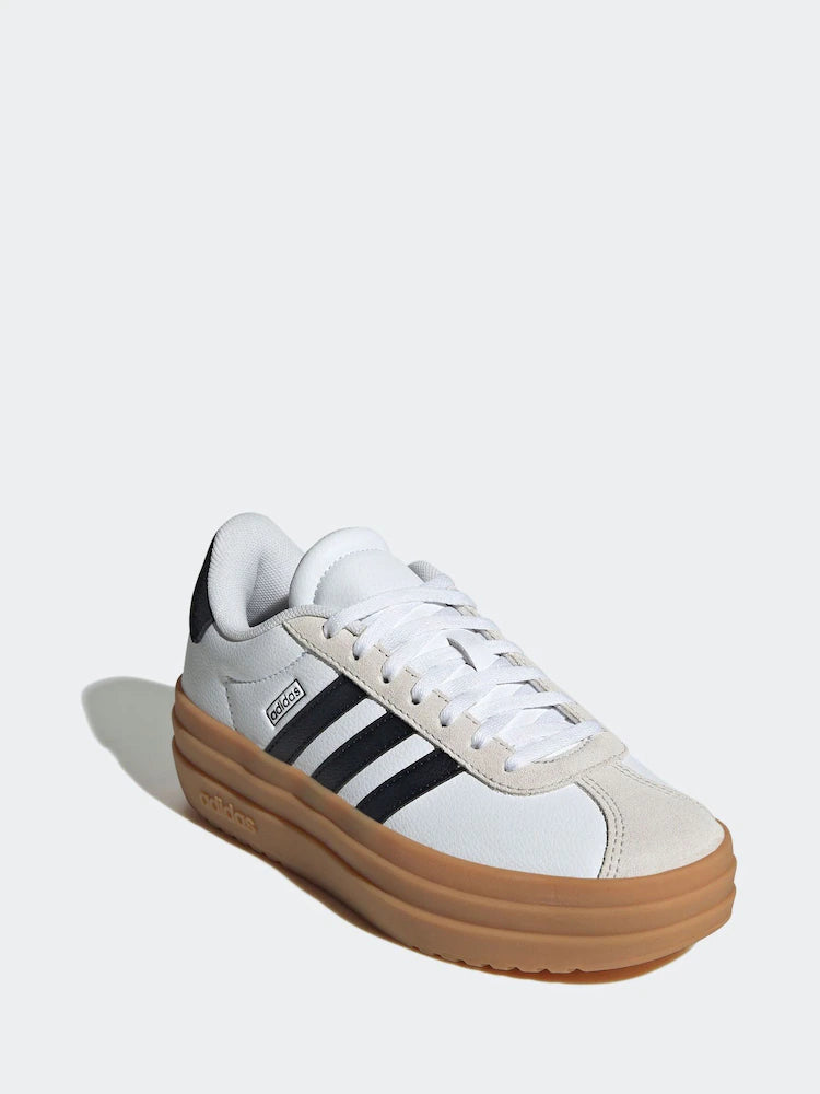 adidas White VL Court Bold Lace Junior Trainers