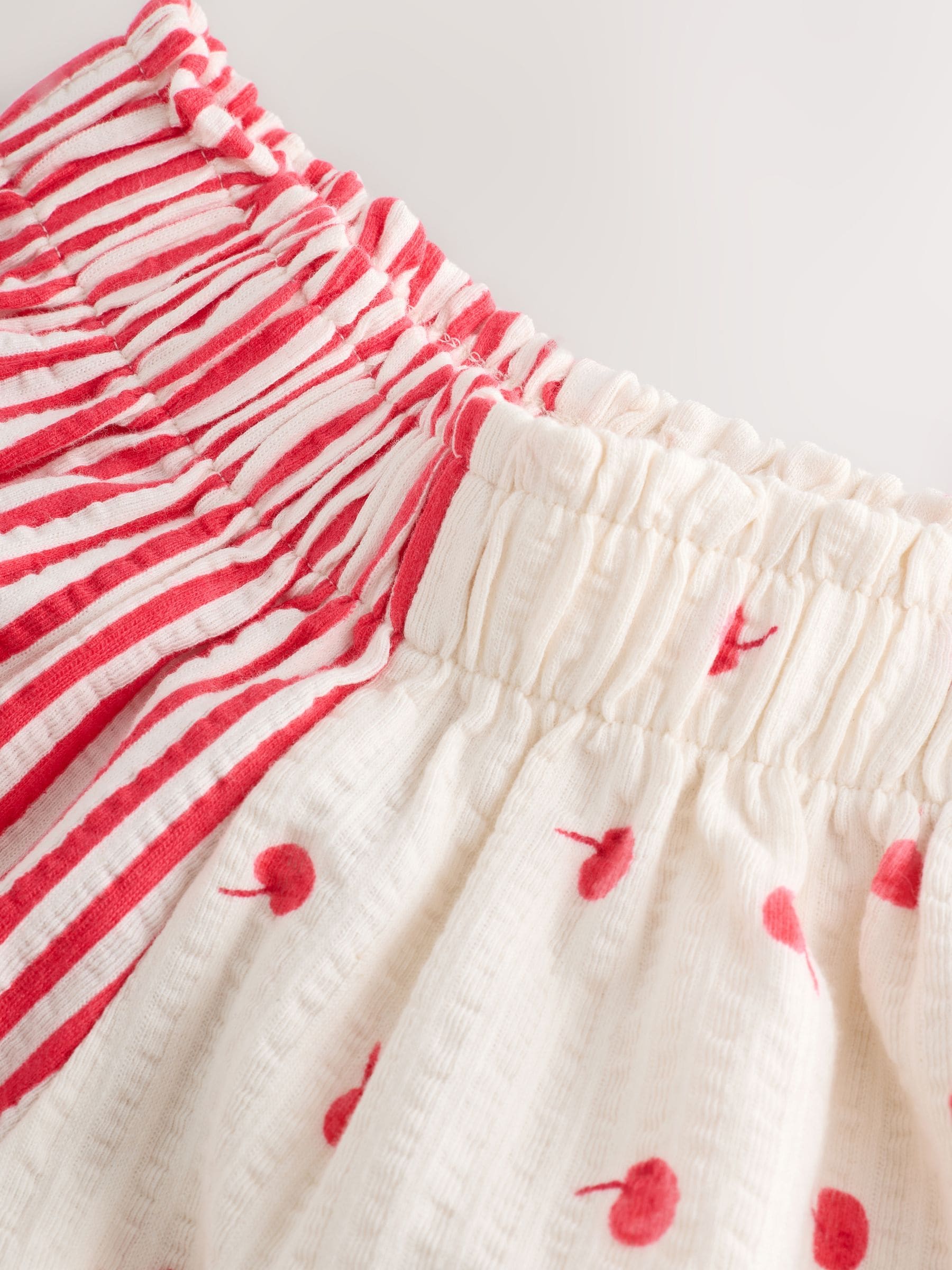 Ecru White Bunny Cherry Short Sleeve T-Shirt and Shorts Set (3mths-7yrs)