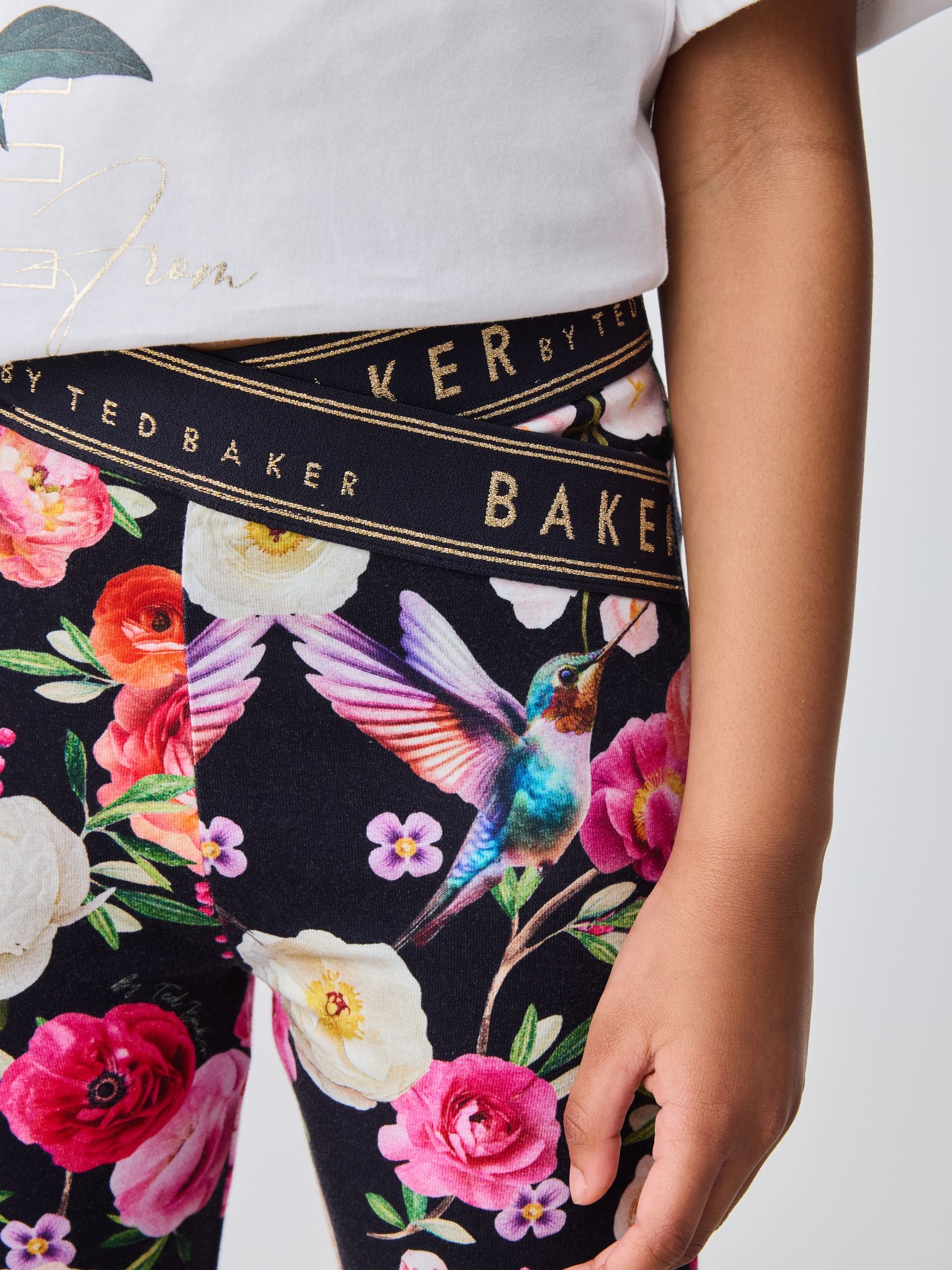 Baker by Ted Baker 2 Piece Peplum Frill T-Shirt & Floral Cycling Short Set