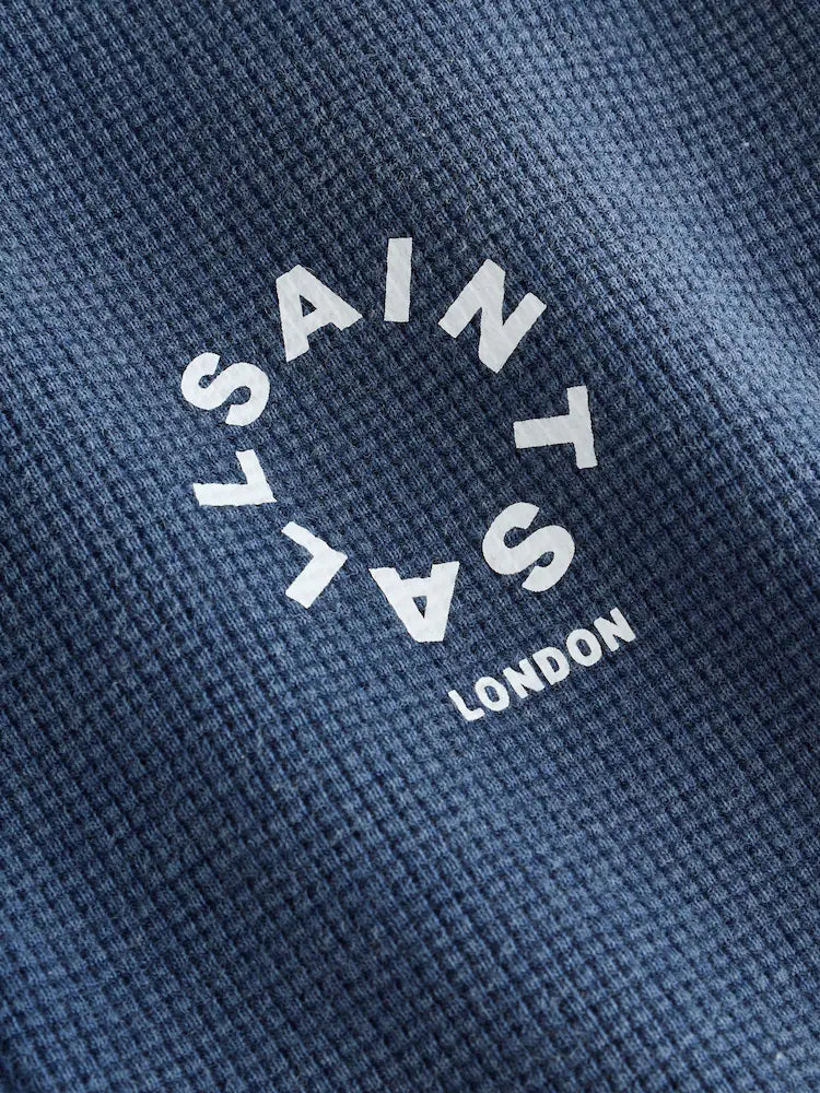 smALLSAINTS Blue Tierra Waffle Polo Shirt and Shorts Set