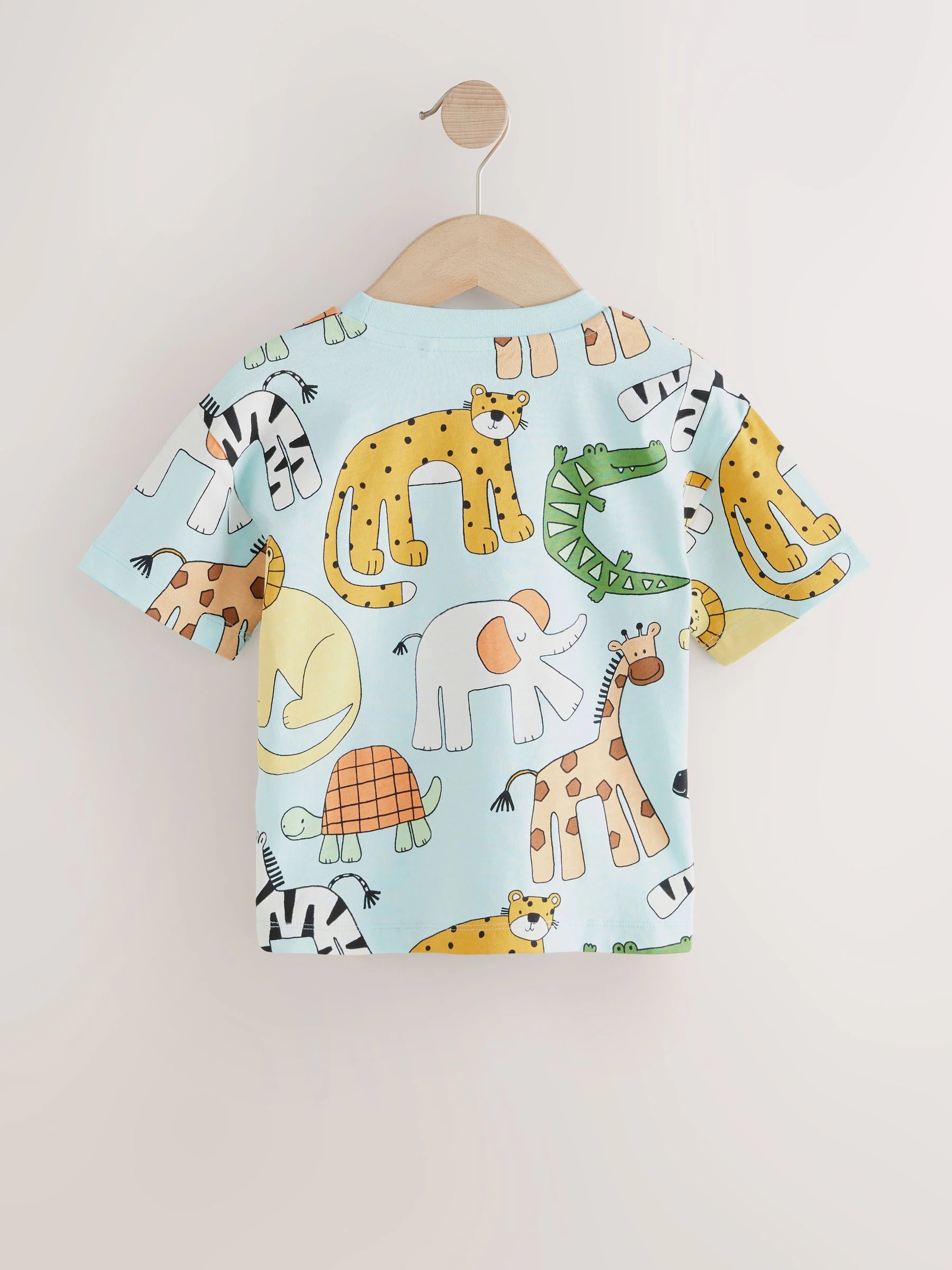Multi Safari Animal Short Sleeve T-Shirts 4 Pack (3mths-7yrs)