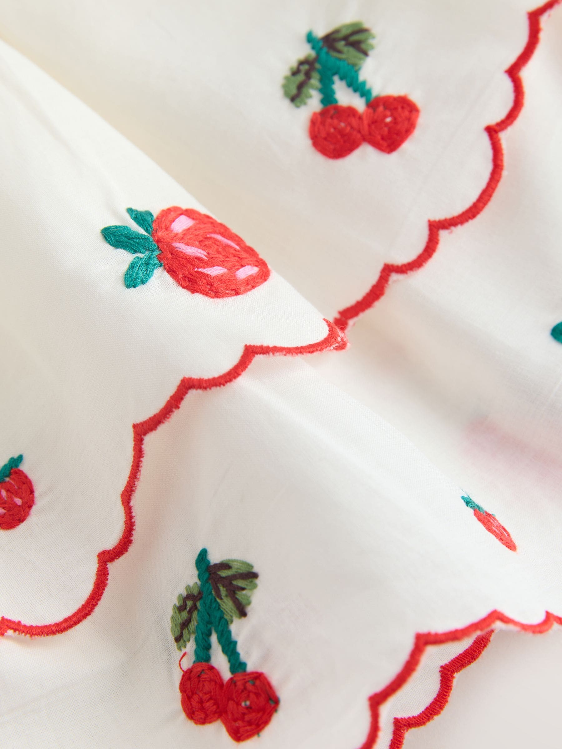 Ecru Berry Embroidery Broderie Peplum Vest and Cycle Shorts Set (3mths-8yrs)