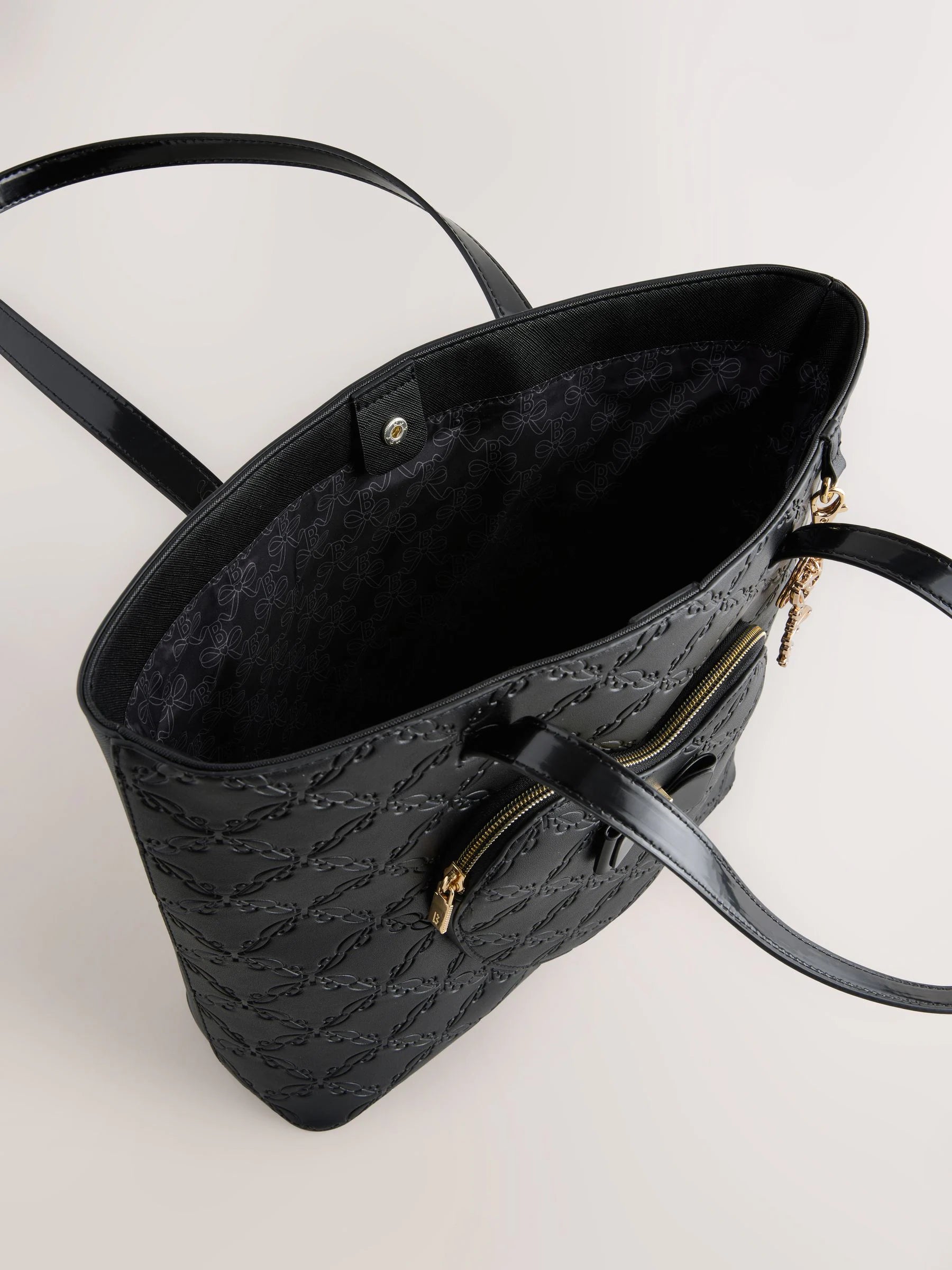 Baker by Ted Baker Back to School Black Embossed Heart Tote Bag