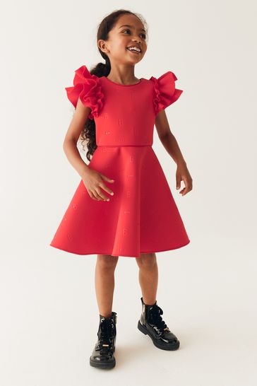 Baker by Ted Baker Frilled Embossed Scuba Dress