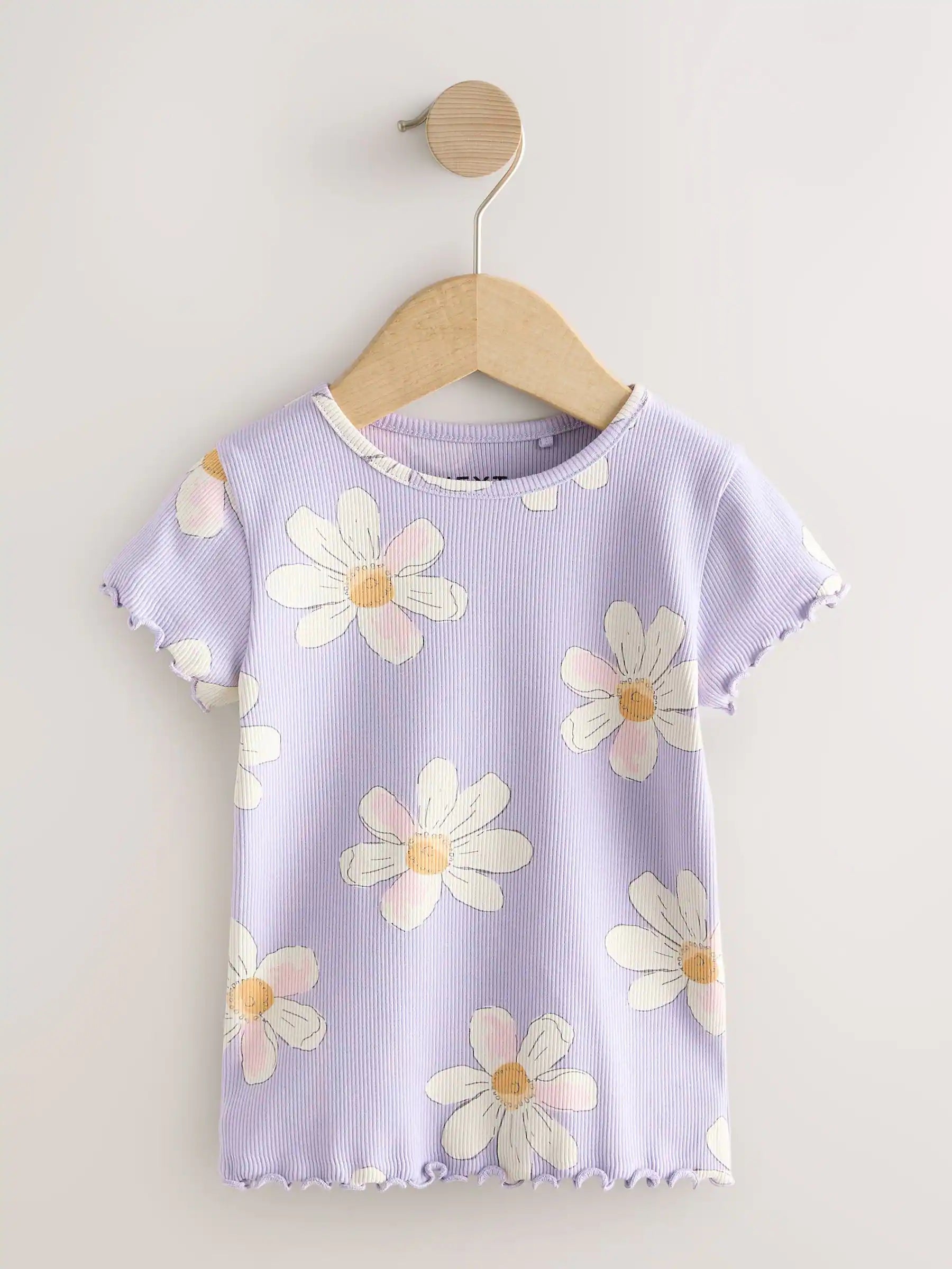 Neutral Ribbed Short Sleeve Tops 5 Pack (3mths-7yrs)