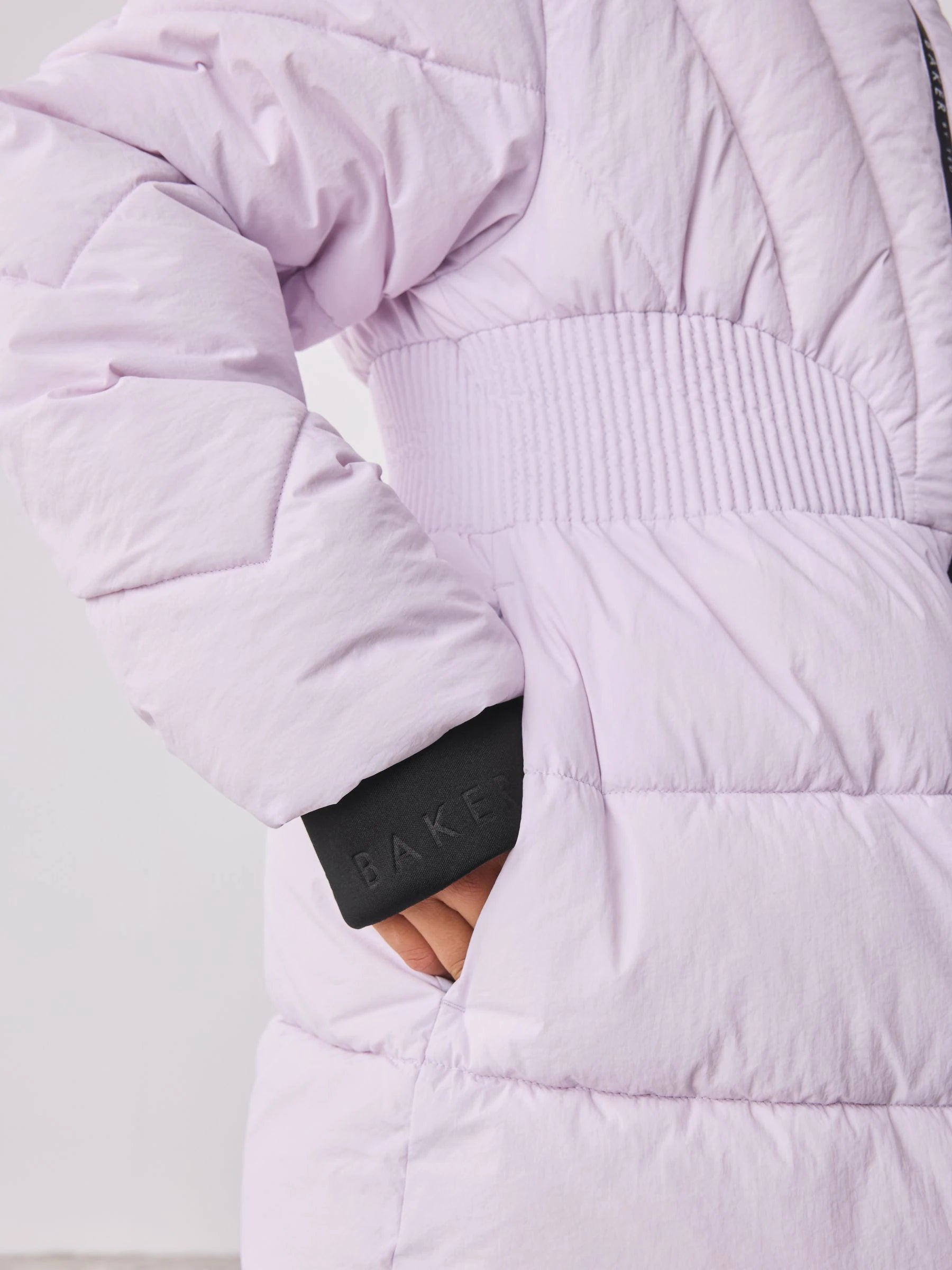 Baker by Ted Baker Shower Resistant Lilac Shirred Padded Coat