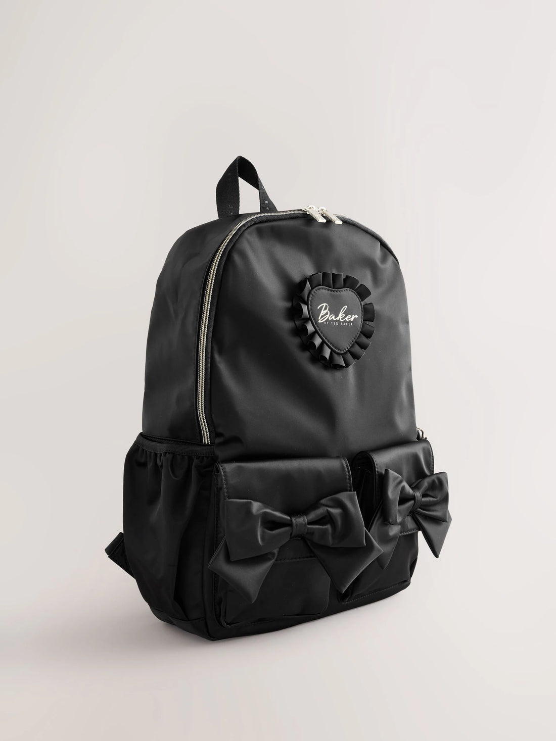 Baker by Ted Baker Black Back to School Childrens Satin Bow Backpack