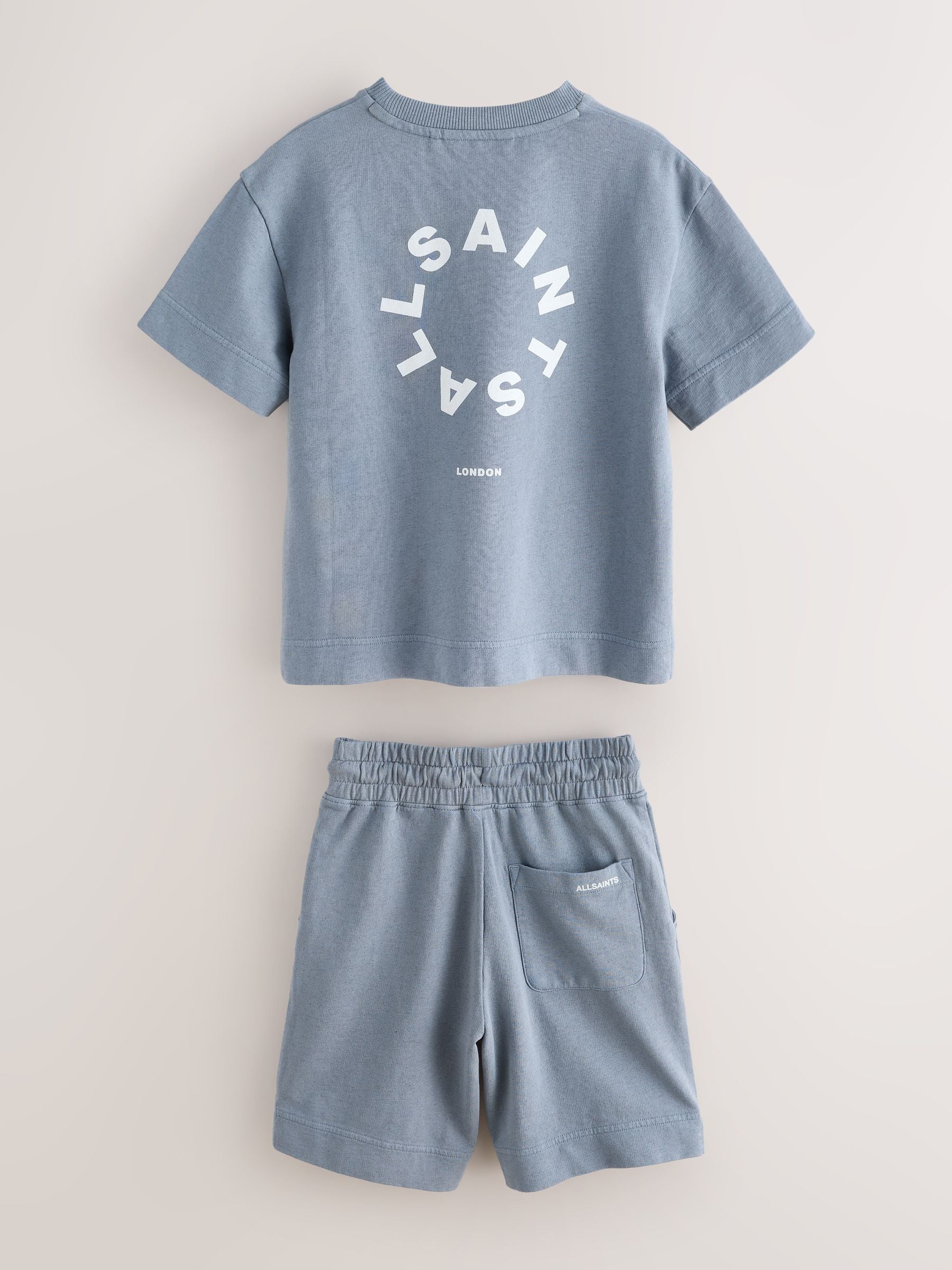 smALLSAINTS Blue Tierra T-Shirt and Sweat Shorts Set