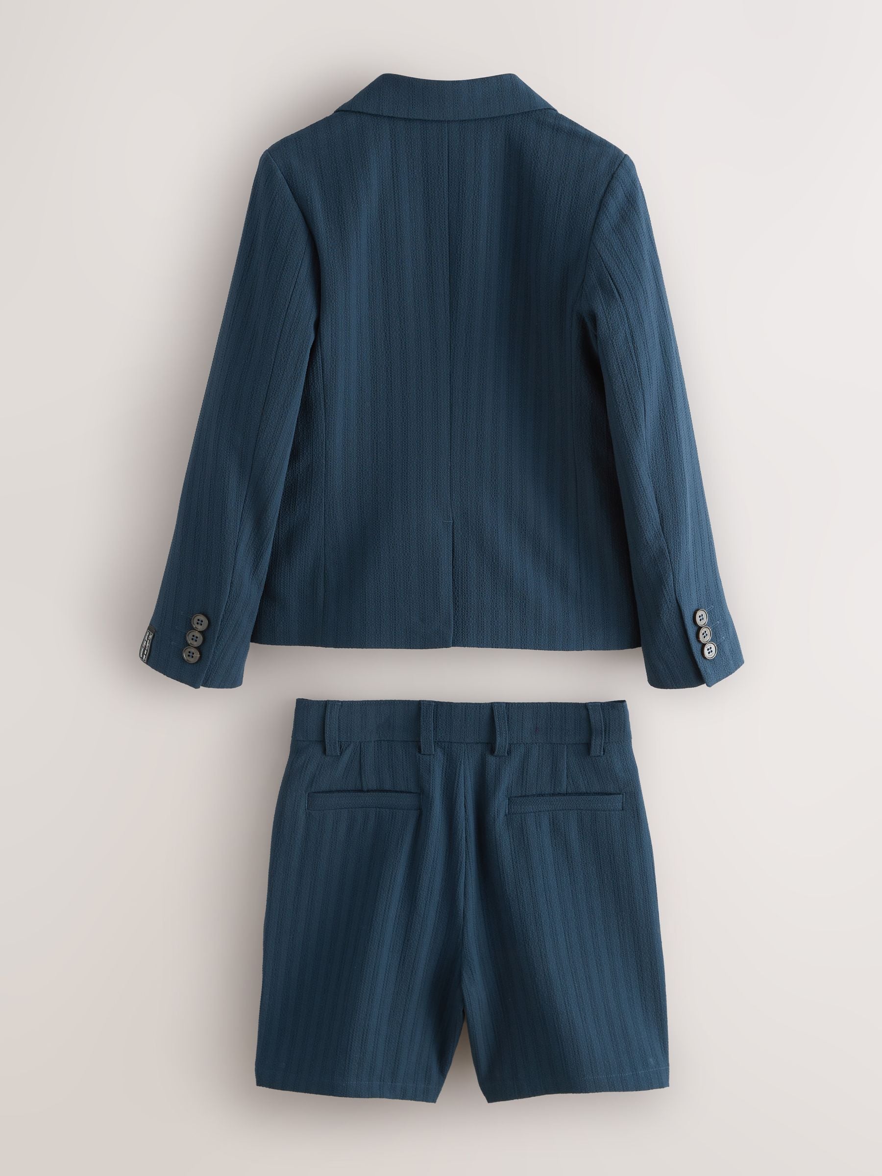Baker by Ted Baker Seersucker Navy Suit Jacket and Shorts Set