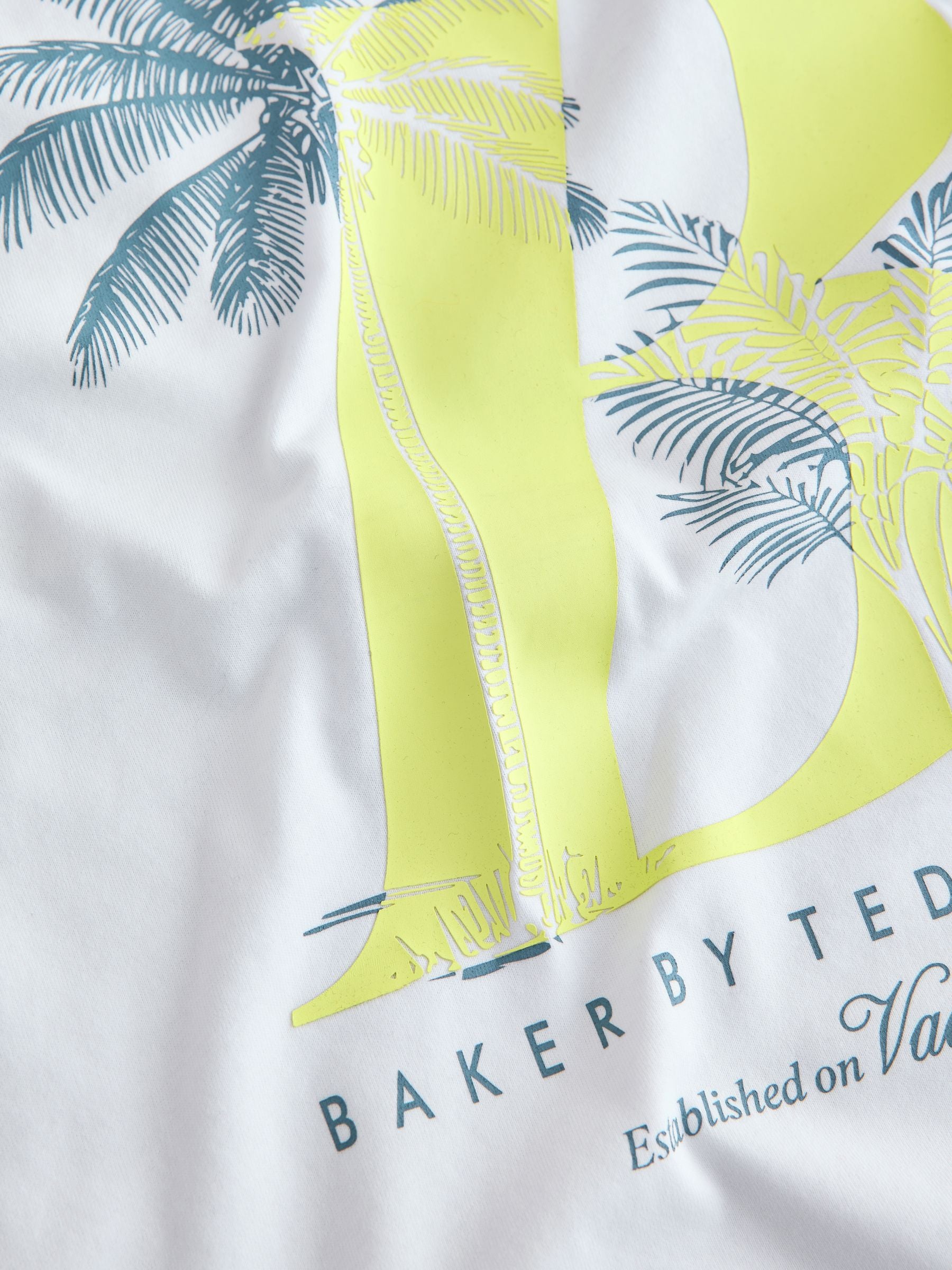 Baker by Ted Baker Graphic White T-Shirt and Stripe Shorts Set