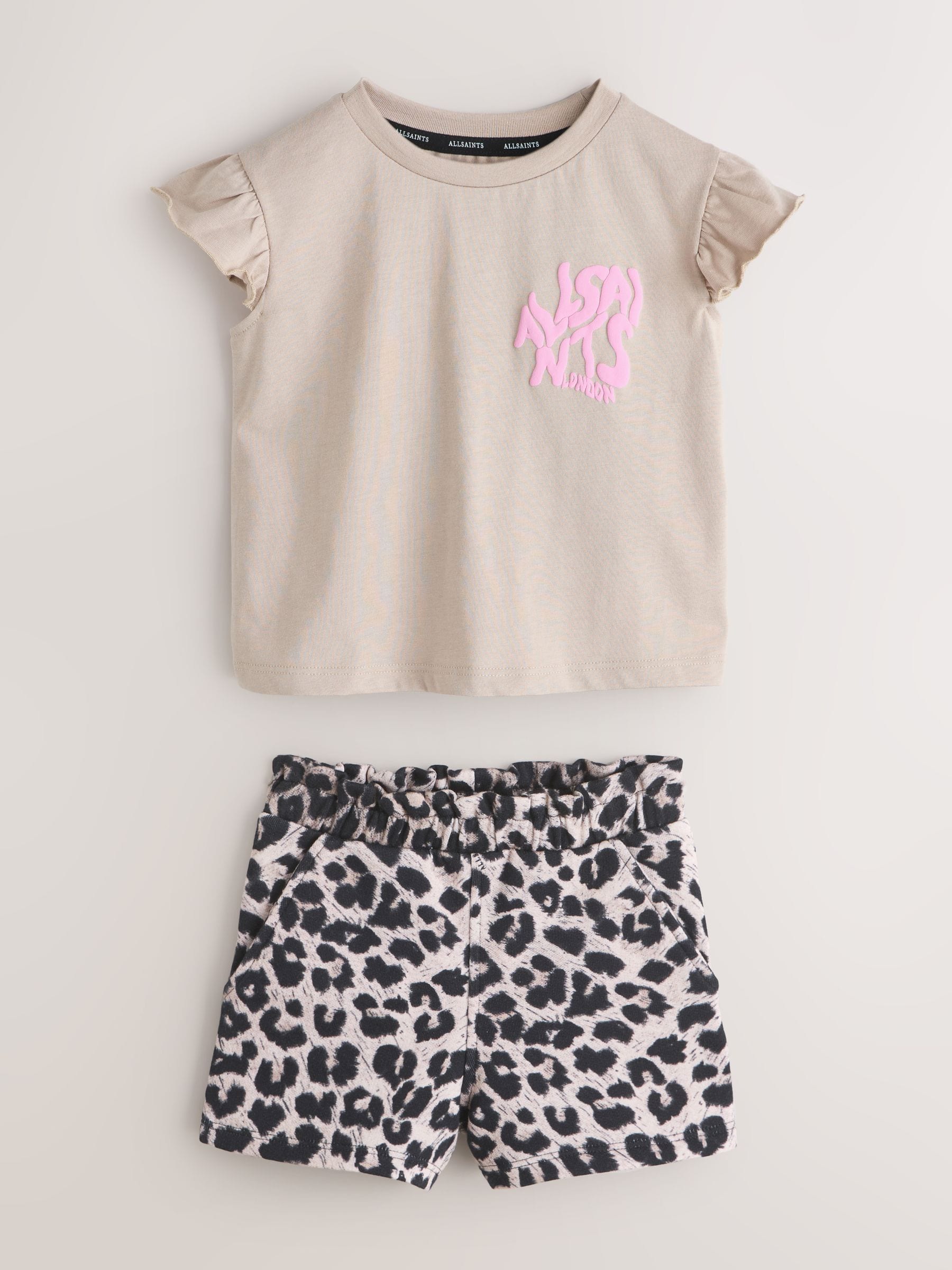 smALLSAINTS Leopard Orlando Frill T-Shirt and Sweat Short Younger Set