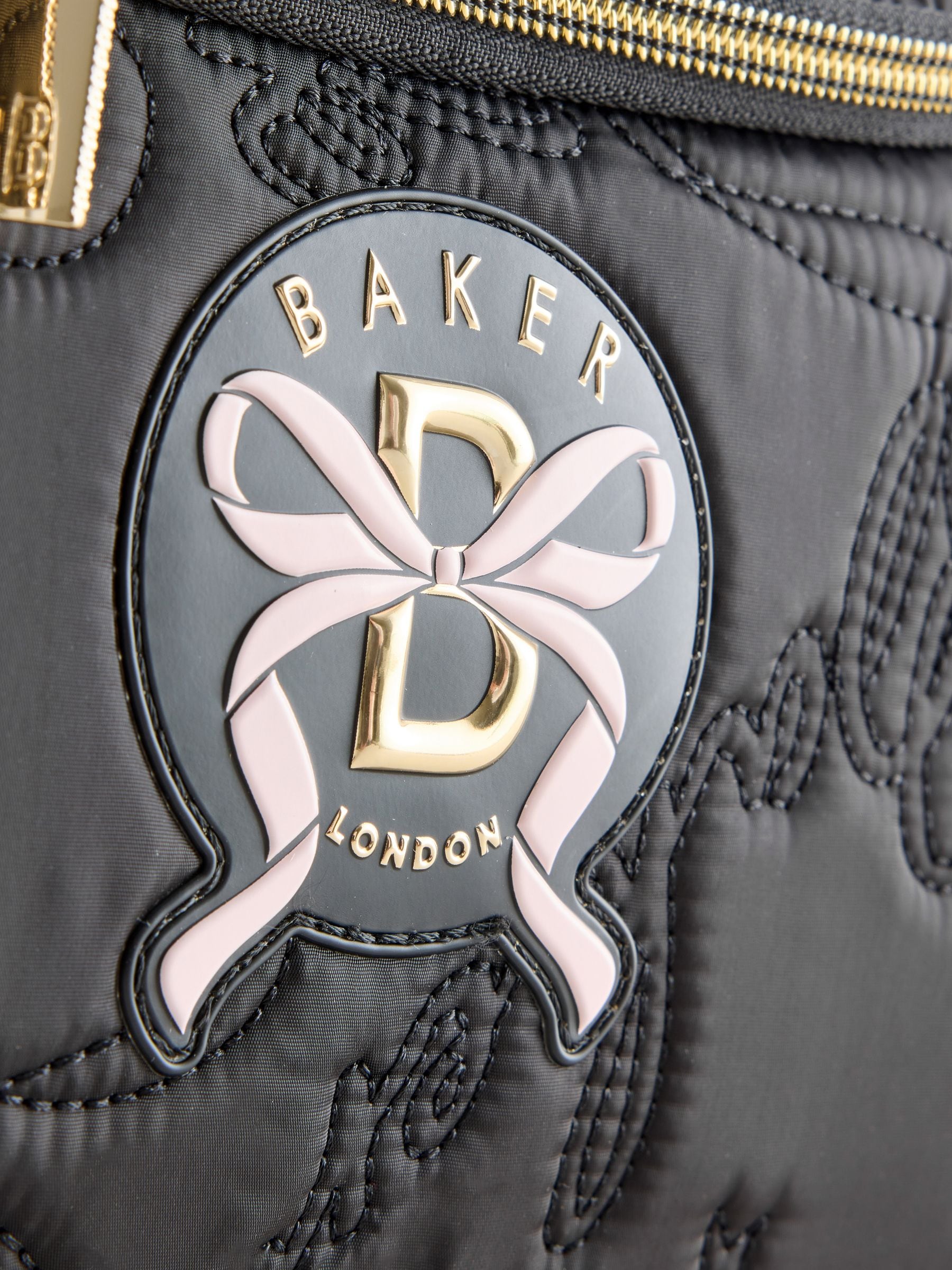 Baker by Ted Baker Black Back to School Childrens Quilted Bow Lunch Bag