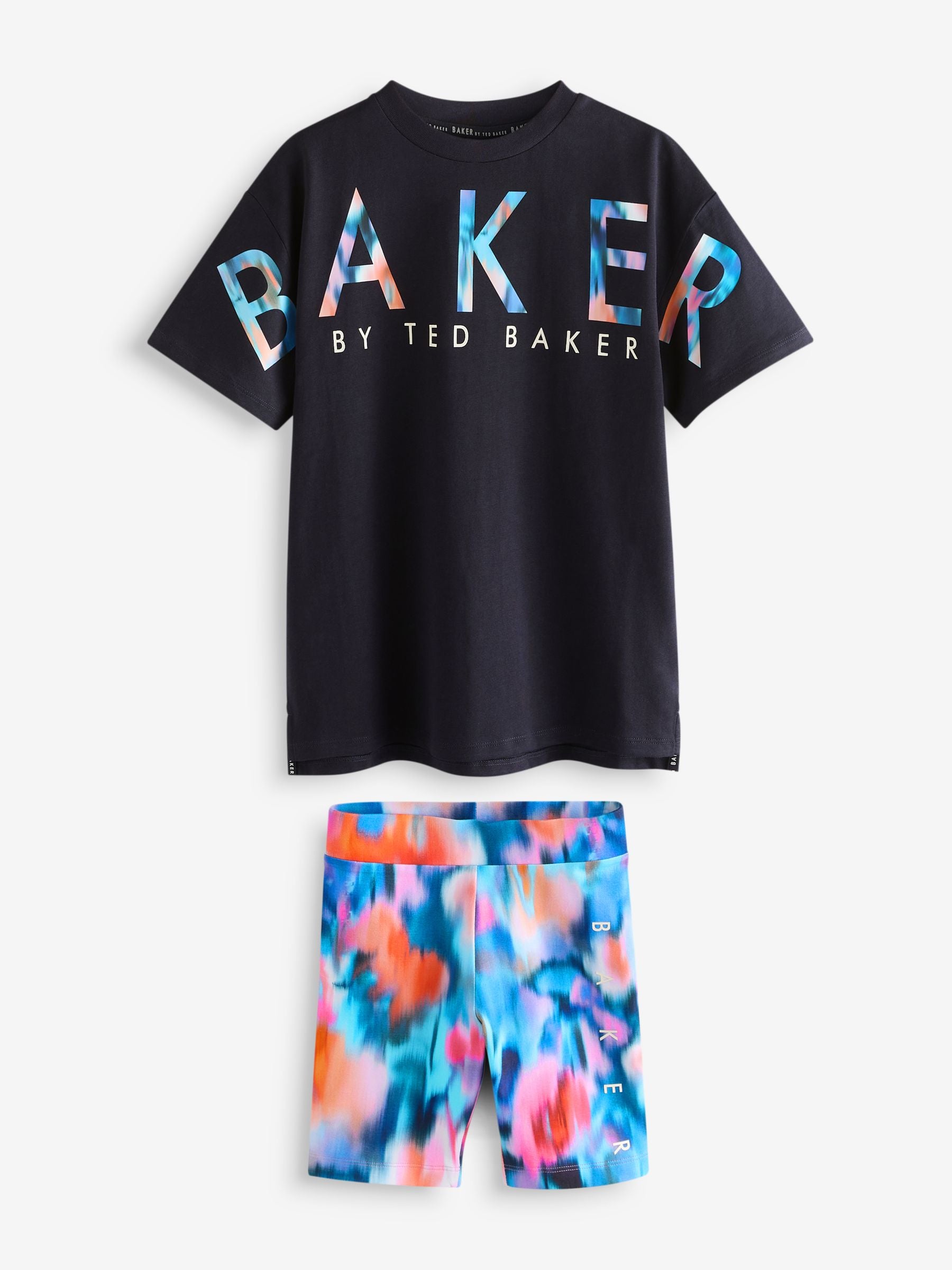 Baker by Ted Baker 2 Piece Graphic Oversized T-Shirt and Cycling Shorts Set