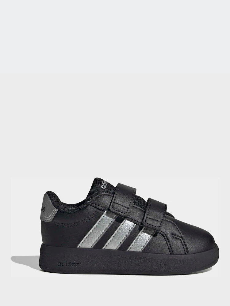 adidas Black/Silver Grand Court 3.0 Infant Trainers