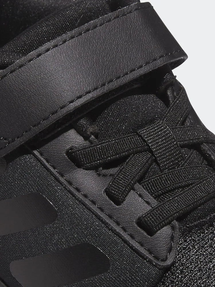 adidas Black Tensaur Run 2.0 Hook and Loop Kids Trainers