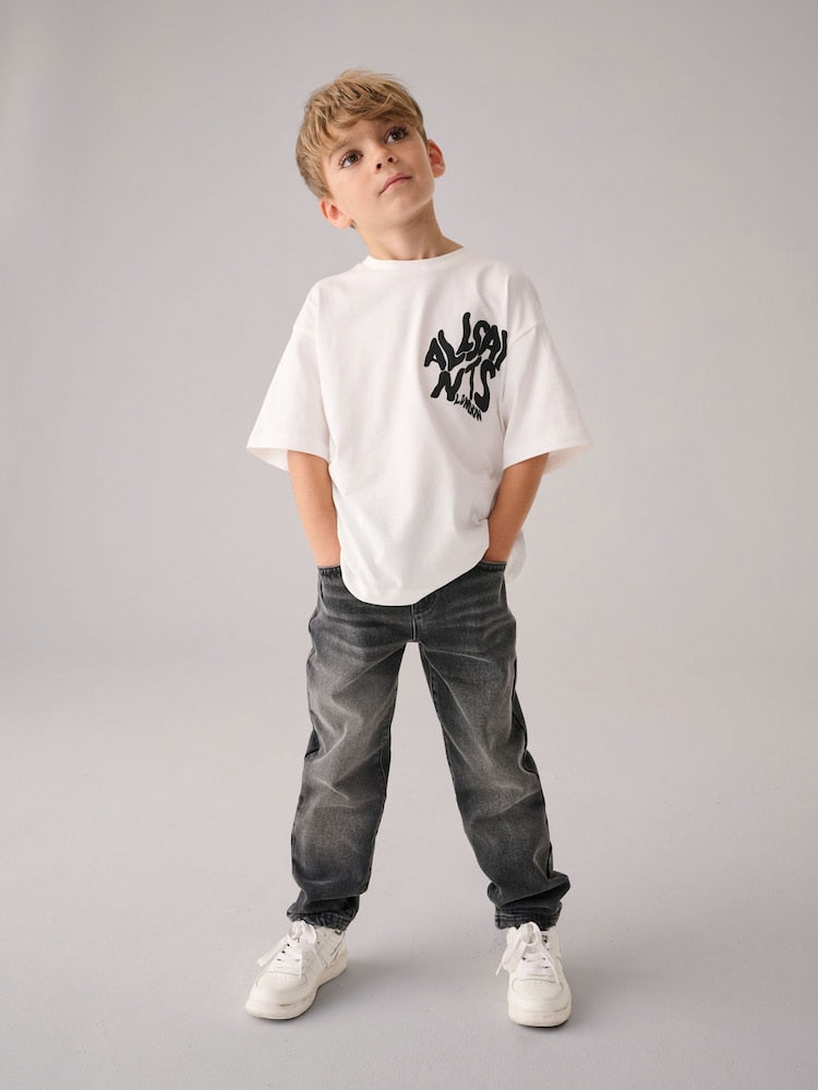 smALLSAINTS White Oversized Orlando Logo Crew Neck T-Shirt