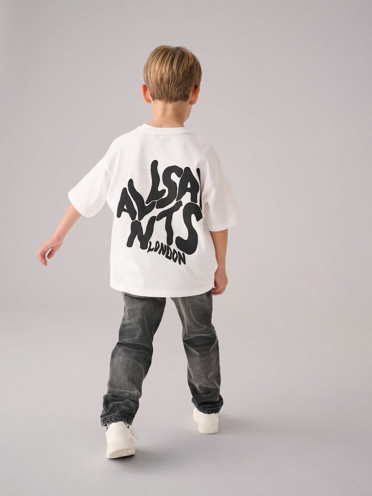 smALLSAINTS White Oversized Orlando Logo Crew Neck T-Shirt
