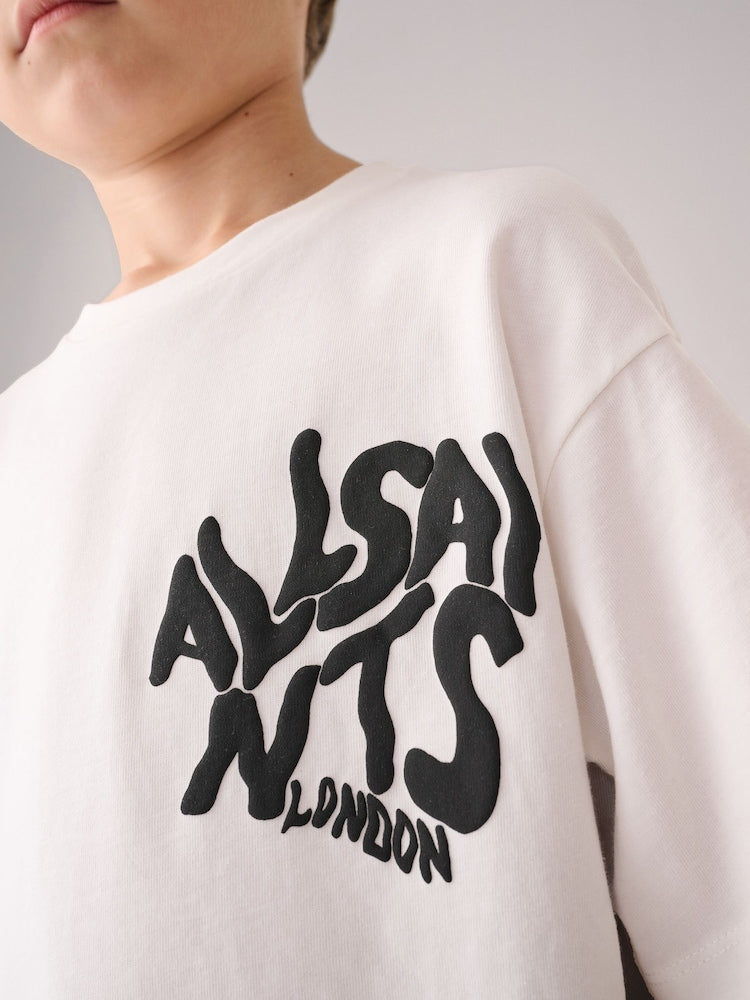 smALLSAINTS White Oversized Orlando Logo Crew Neck T-Shirt