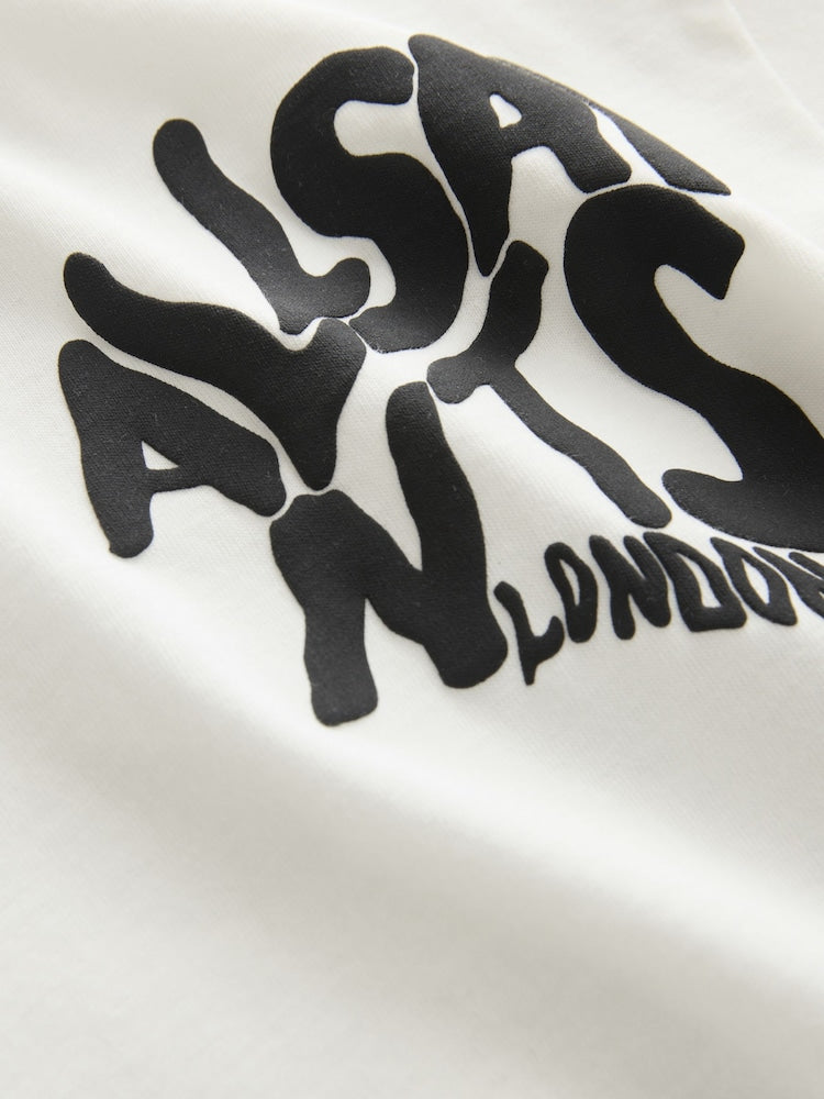 smALLSAINTS White Oversized Orlando Logo Crew Neck T-Shirt