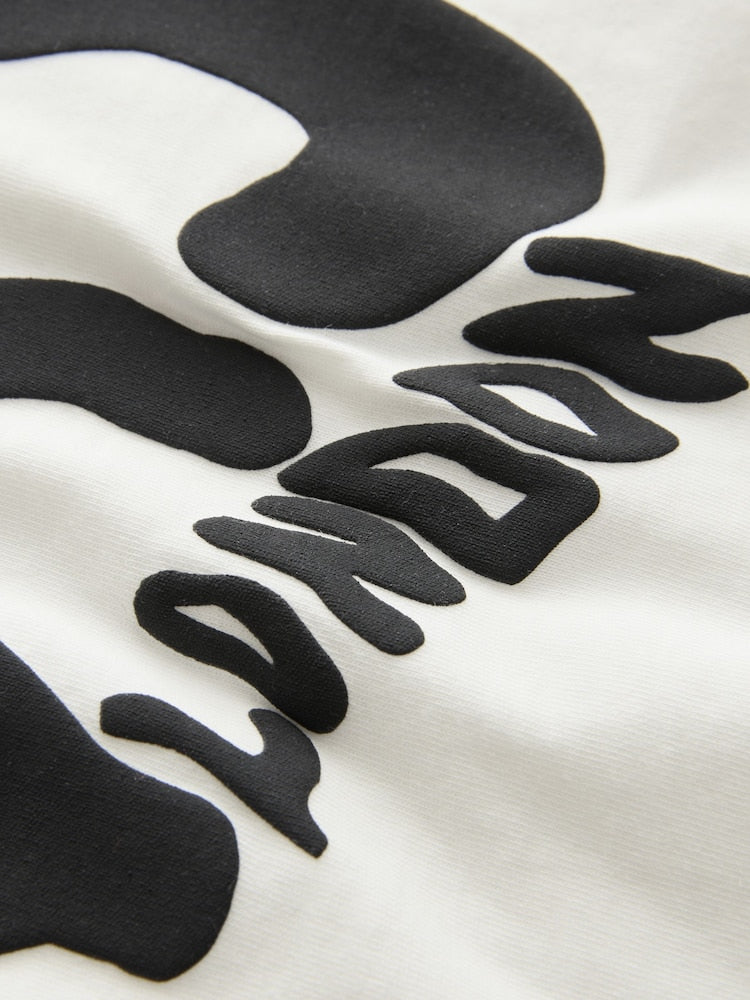 smALLSAINTS White Oversized Orlando Logo Crew Neck T-Shirt