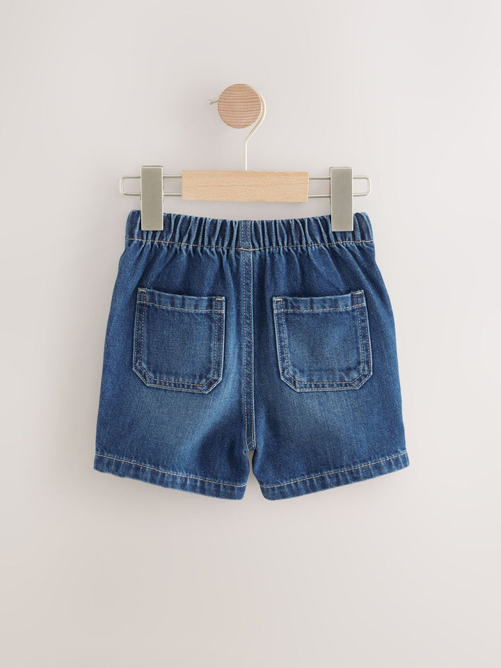 Dark Blue Pull On Loose Denim Shorts (3mths-7yrs)