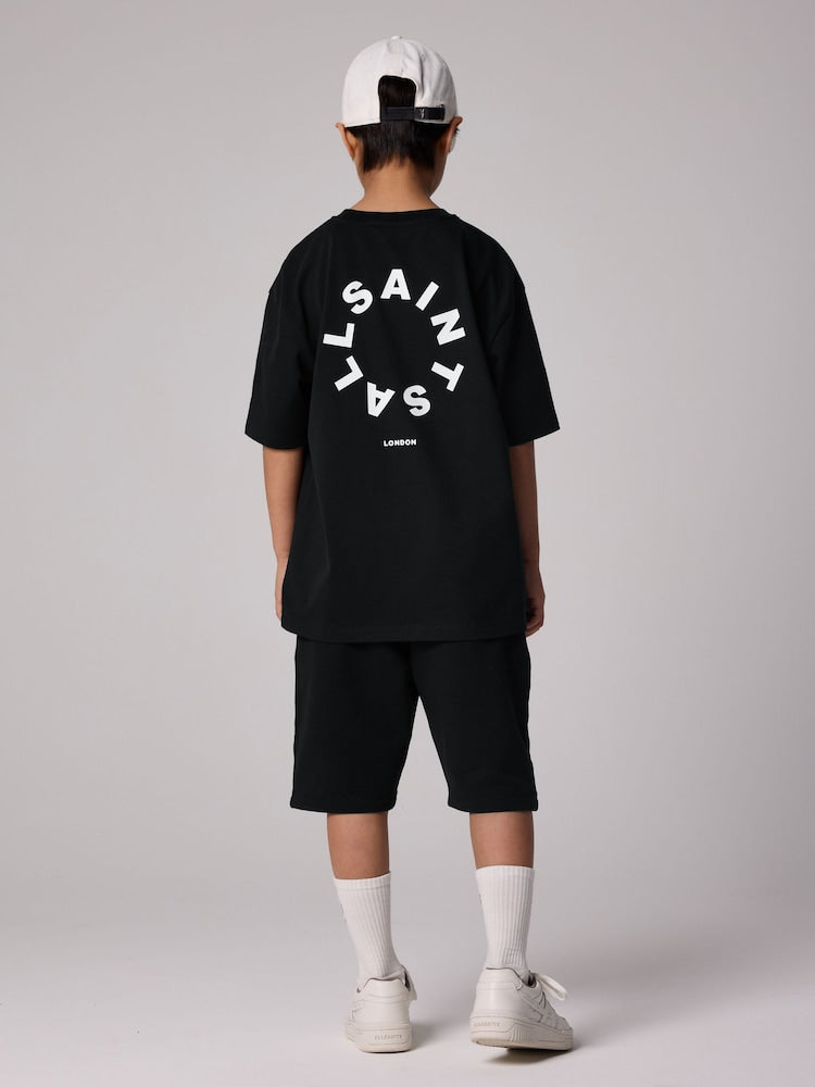 smALLSAINTS Black Tierra T-Shirt and Sweat Shorts Set