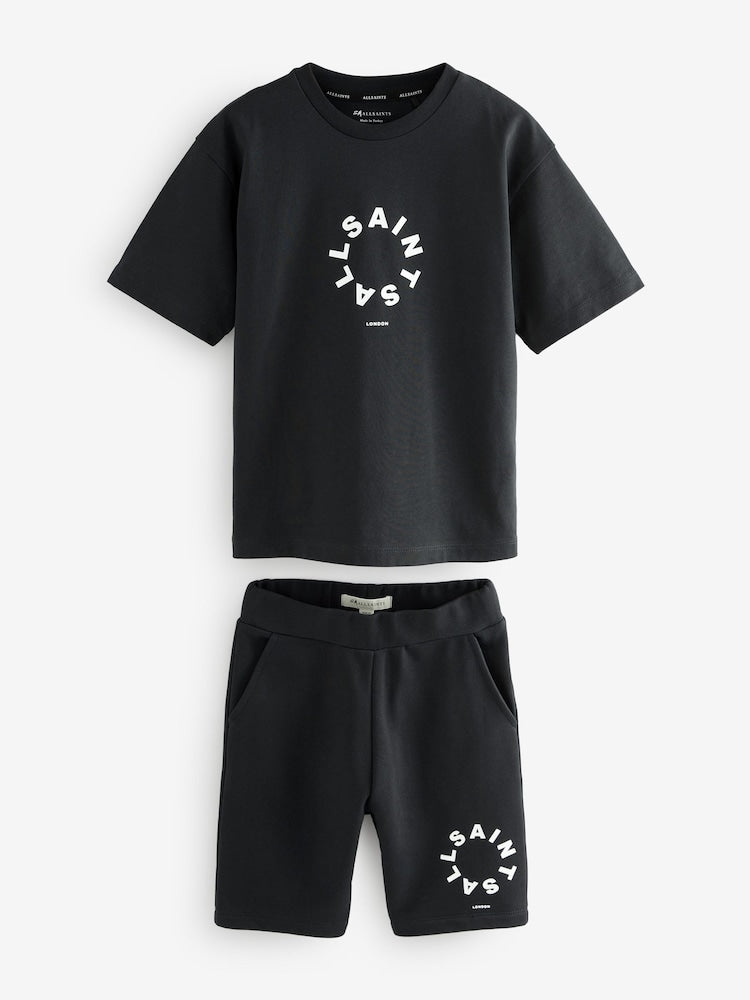 smALLSAINTS Black Tierra T-Shirt and Sweat Shorts Set