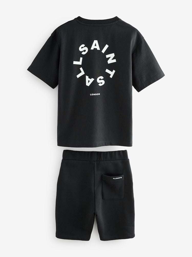 smALLSAINTS Black Tierra T-Shirt and Sweat Shorts Set