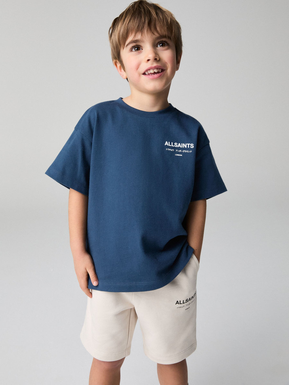 smALLSAINTS Navy Younger Oversized Underground Crew Neck T-Shirt