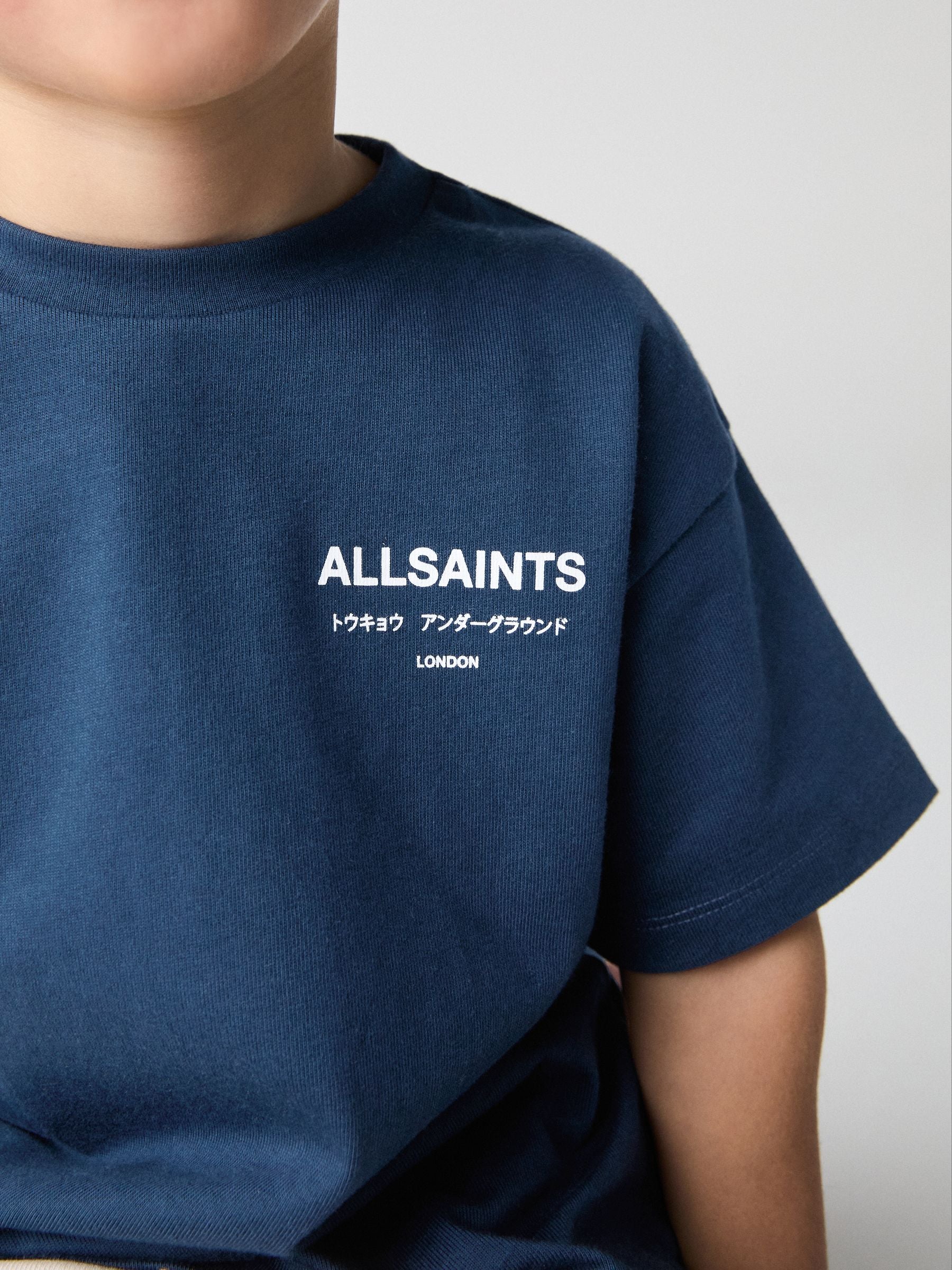 smALLSAINTS Navy Younger Oversized Underground Crew Neck T-Shirt