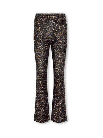 ONLY KIDS Leopard Print Flared Black Trousers