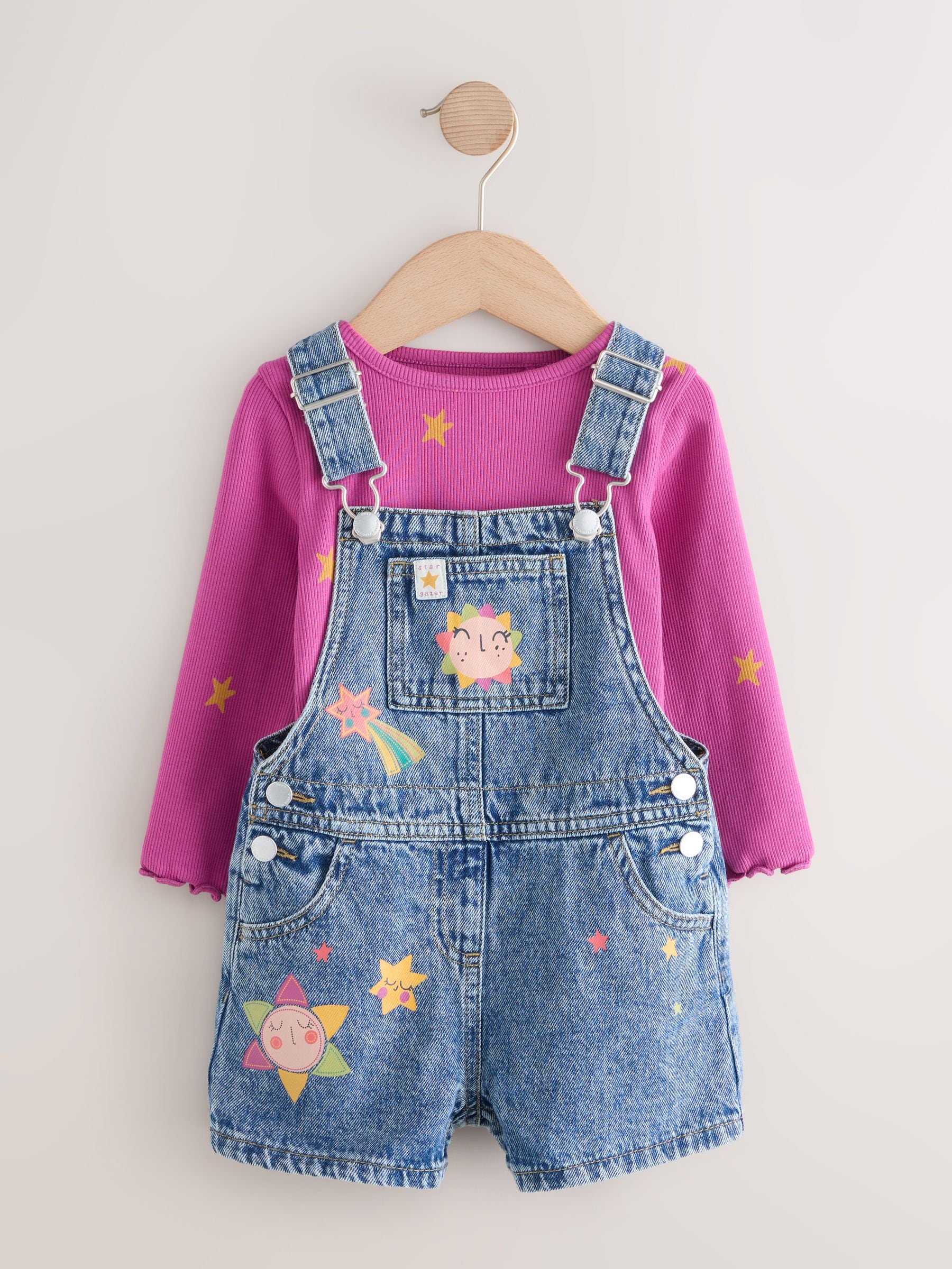 Denim Cosmic Dungarees Set (3mths-7yrs)