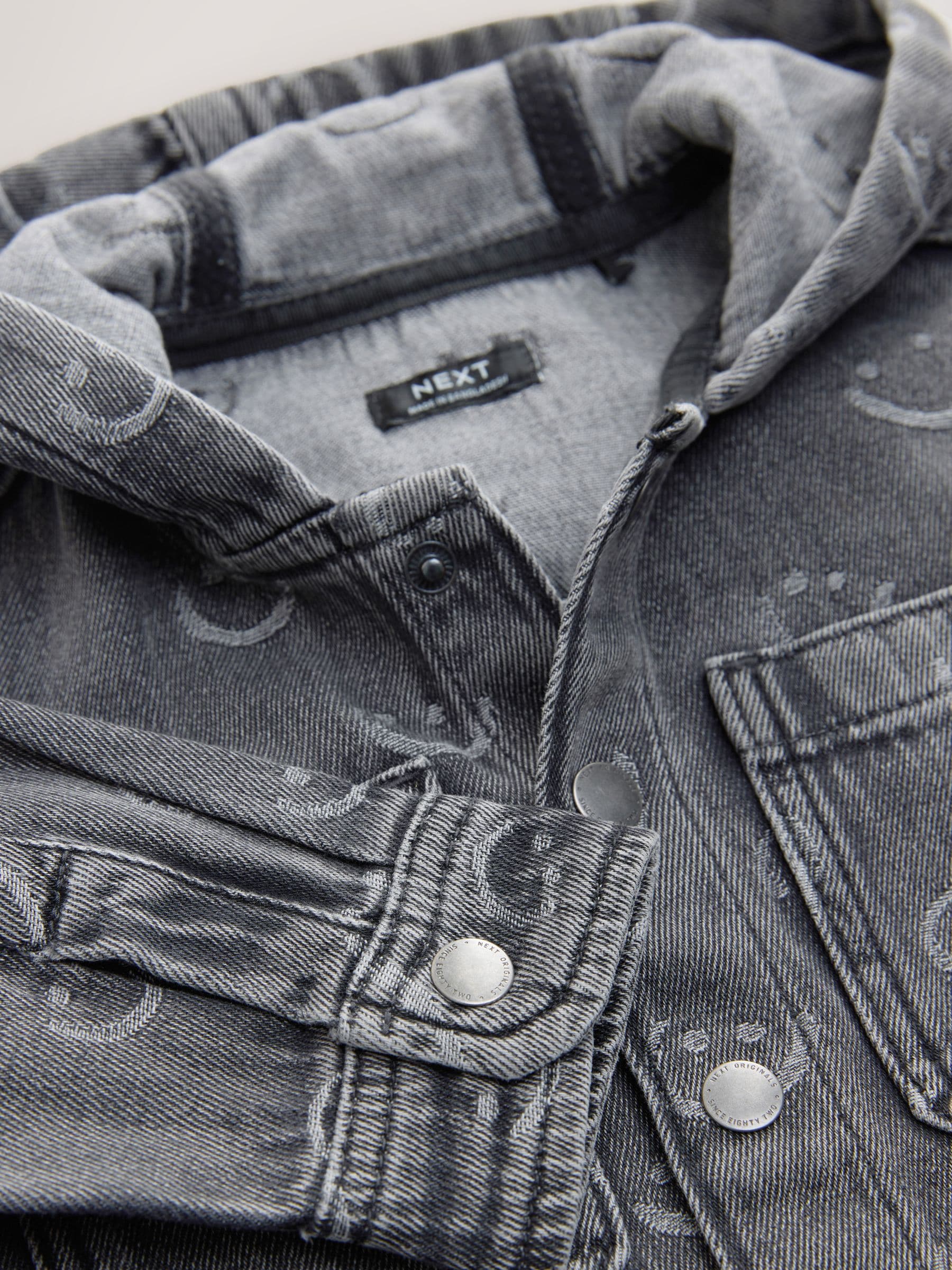 Grey Face Denim Hooded Overshirt (3mths-7yrs)