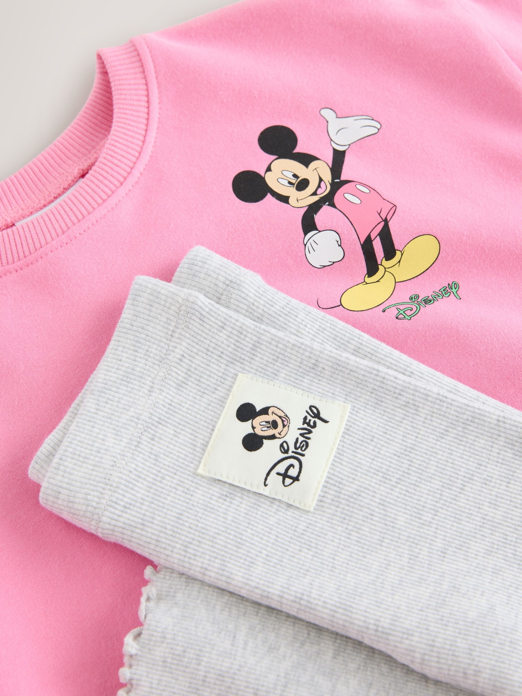 Pink Disney Mickey Mouse and Friends Long Sleeve Top and Flare Set (3mths-7yrs)