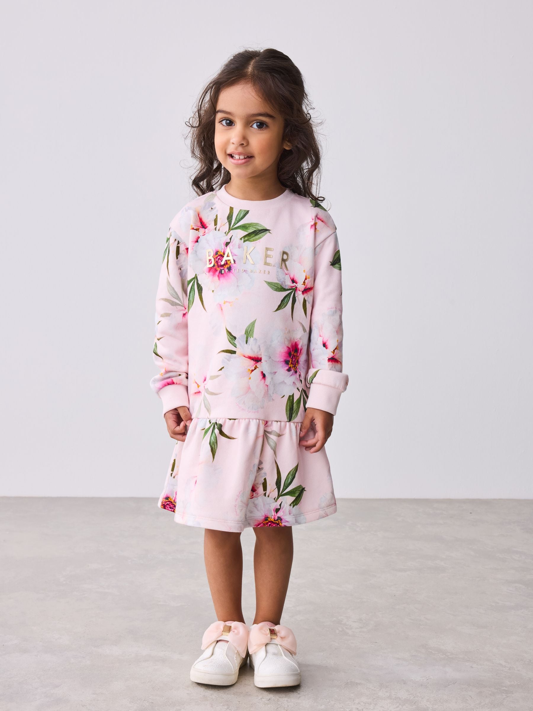 Baker by Ted Baker Floral Peplum Hem Sweat Dress