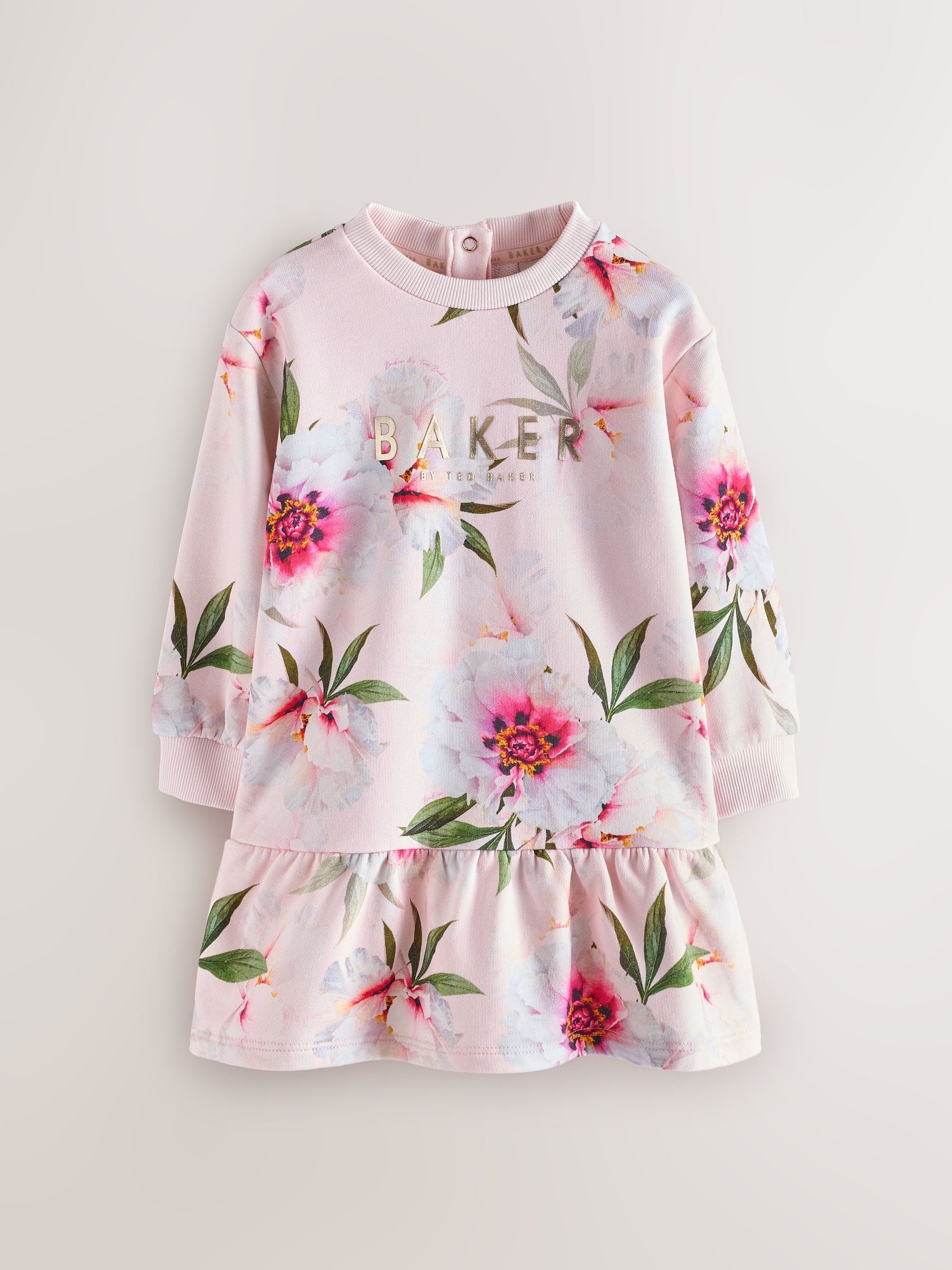 Baker by Ted Baker Floral Peplum Hem Sweat Dress